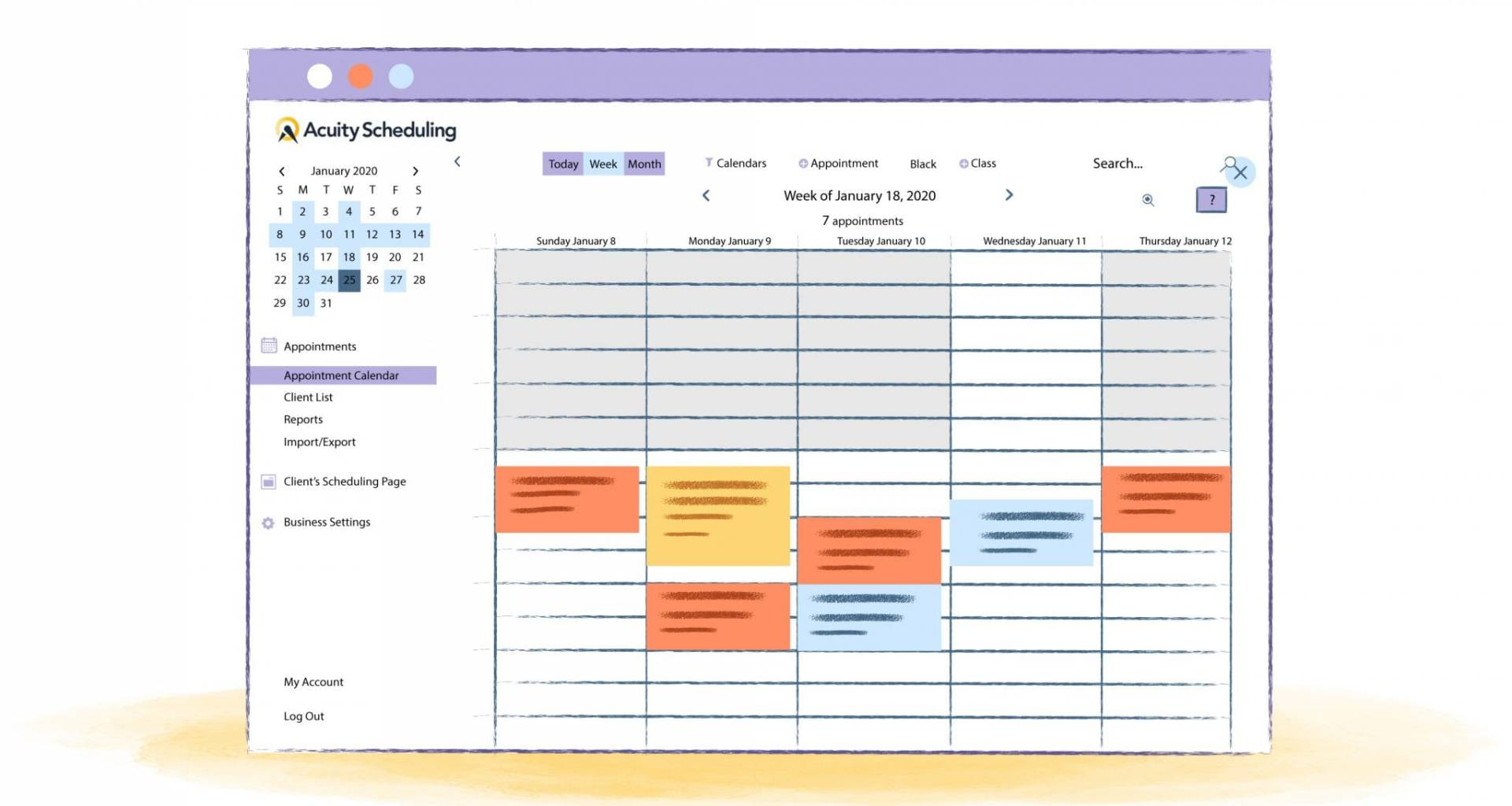 Acuity scheduling and appointment reminder software
