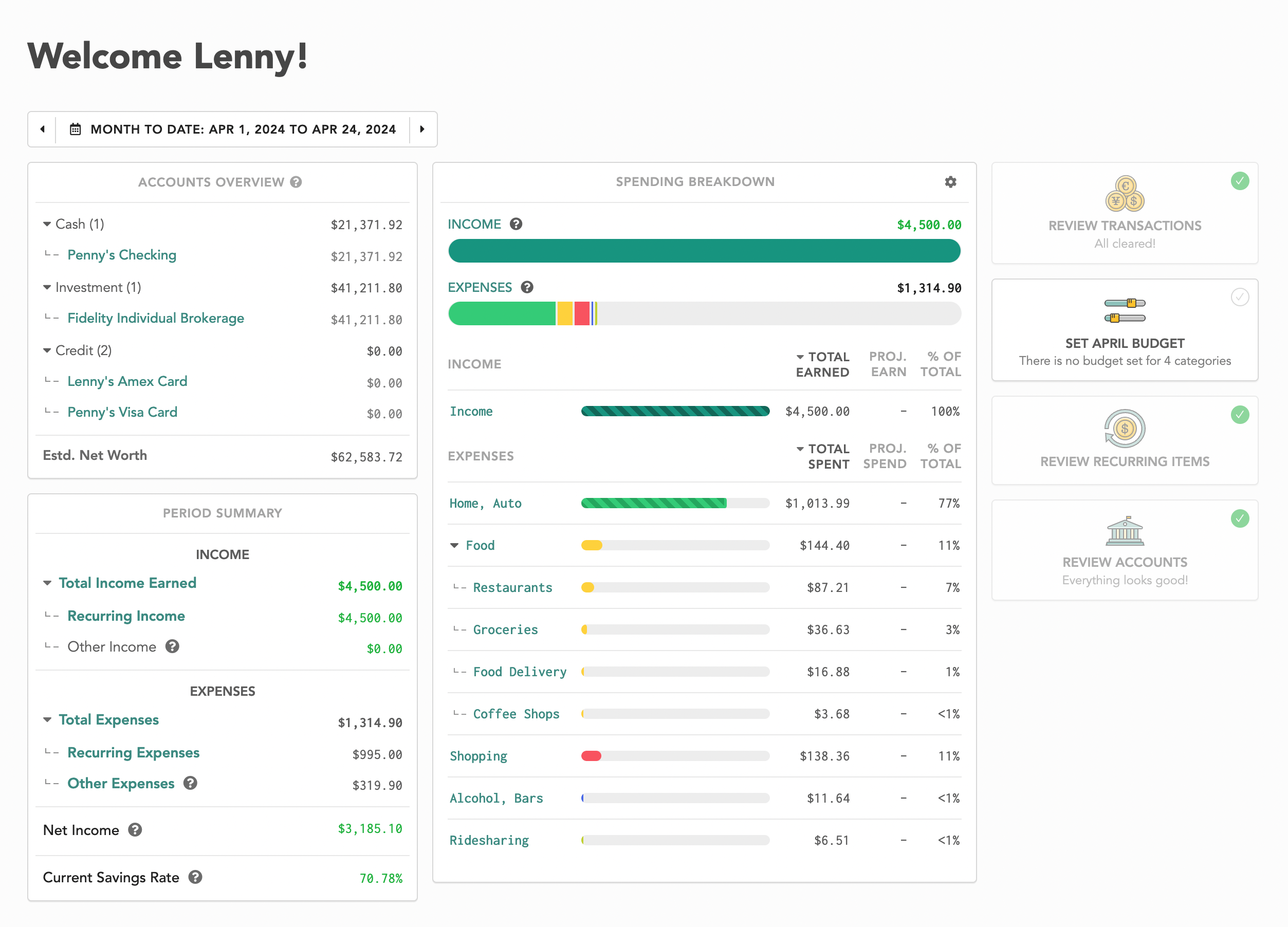 Lunch Money modern budgeting with analytics and trends