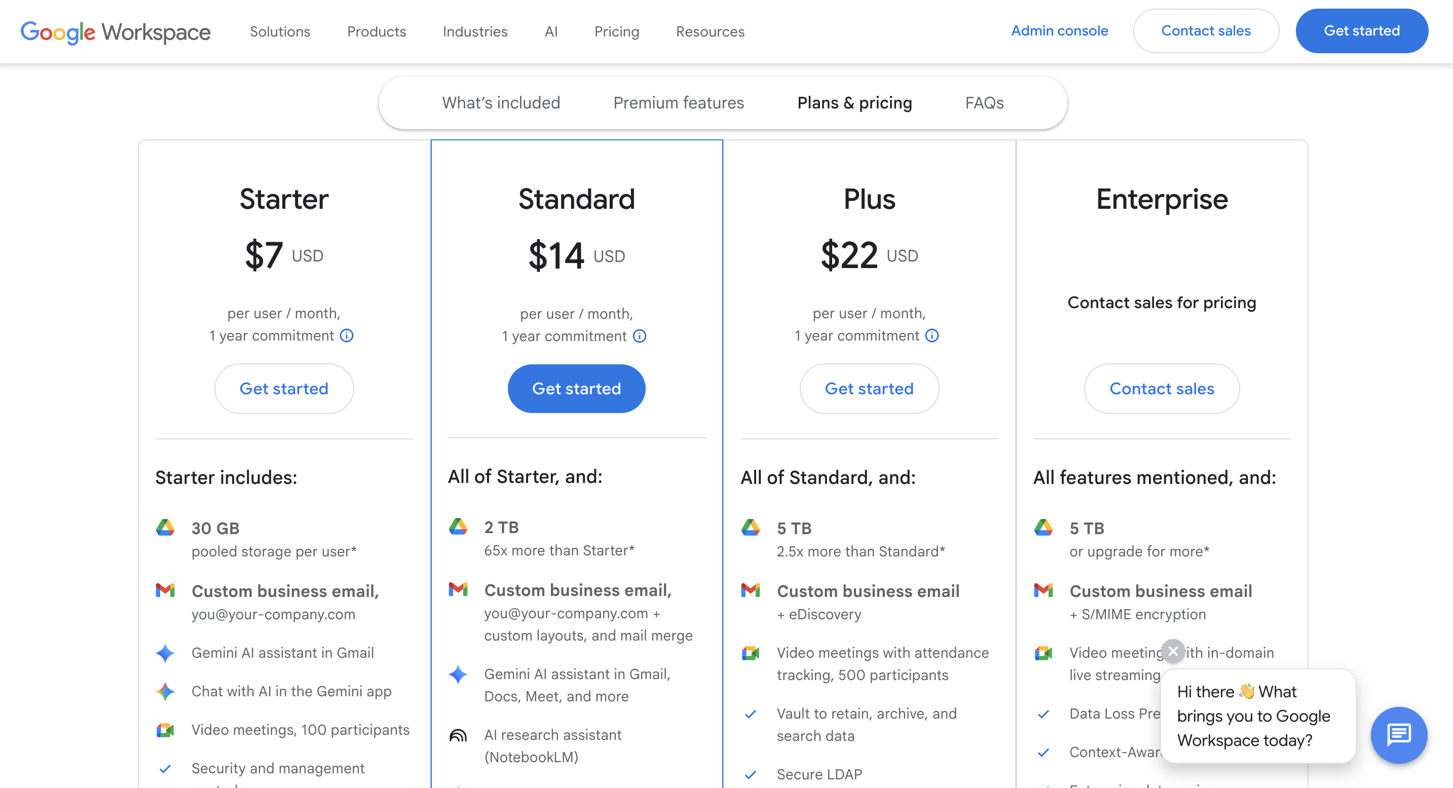 Google Workspace pricing