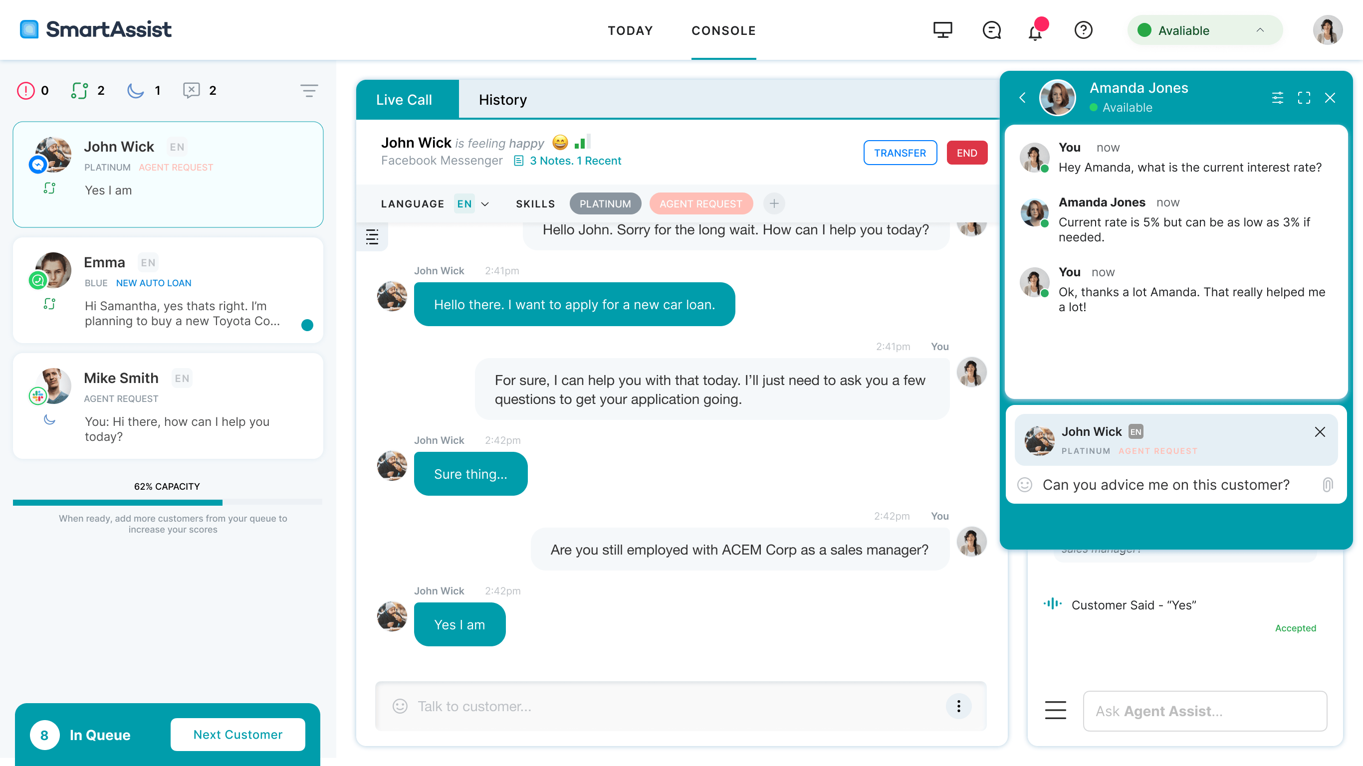 kore.ai's smart assist that can be used in various business systems