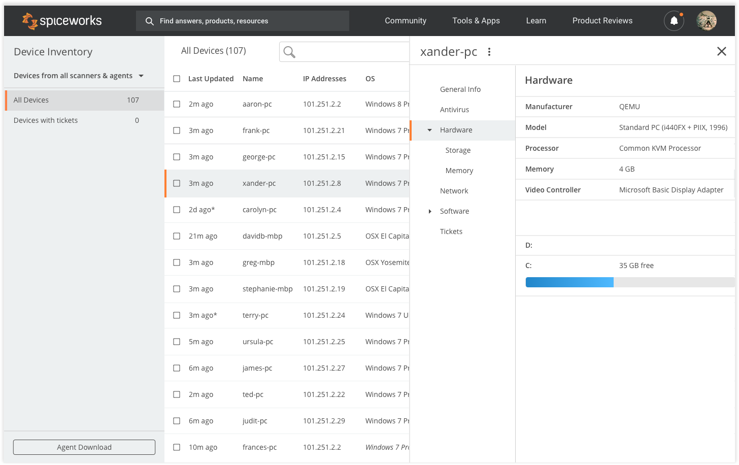 Spiceworks Inventory: Free IT inventory tool