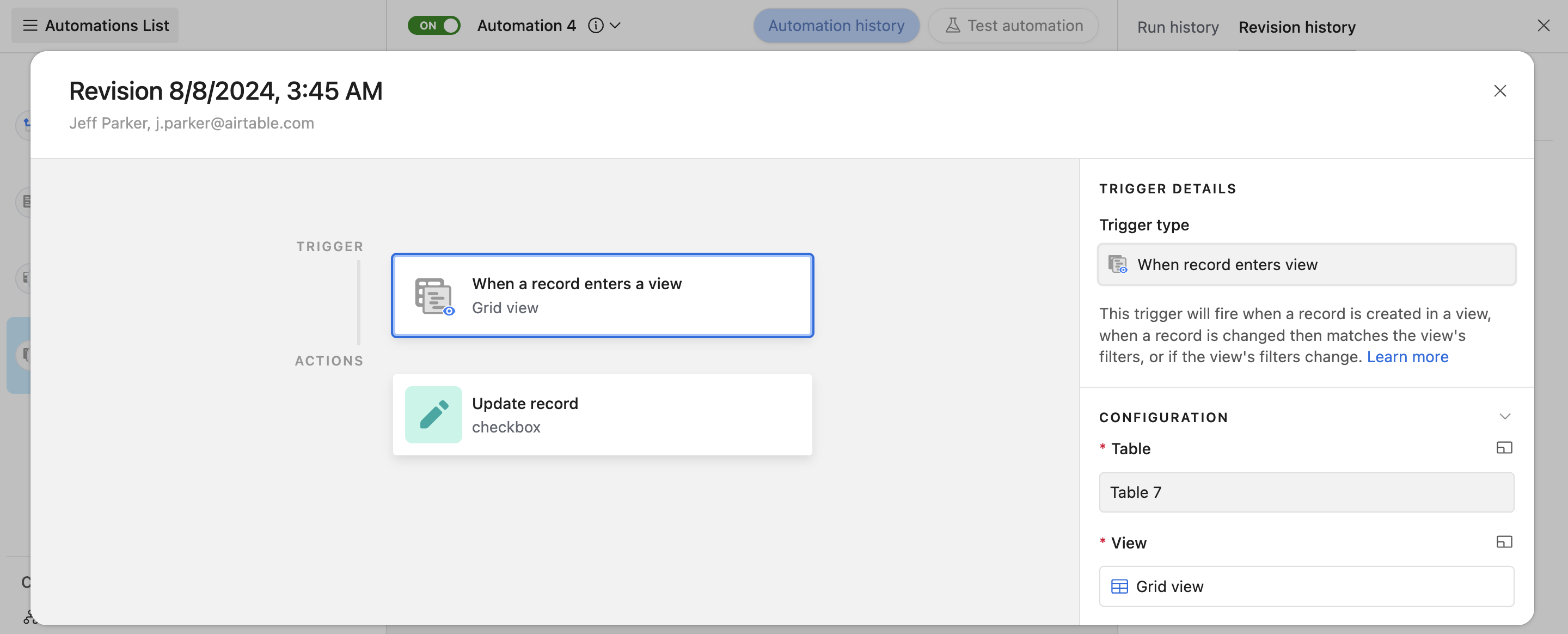 Airtable automations
