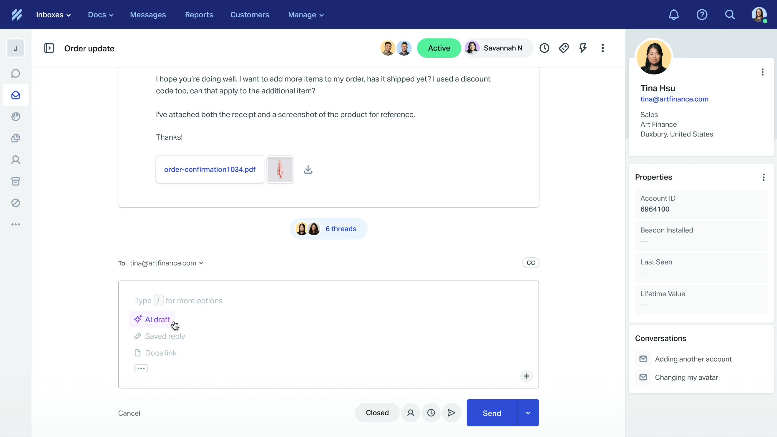 Home interface of Help Scout, a top-rated help desk system