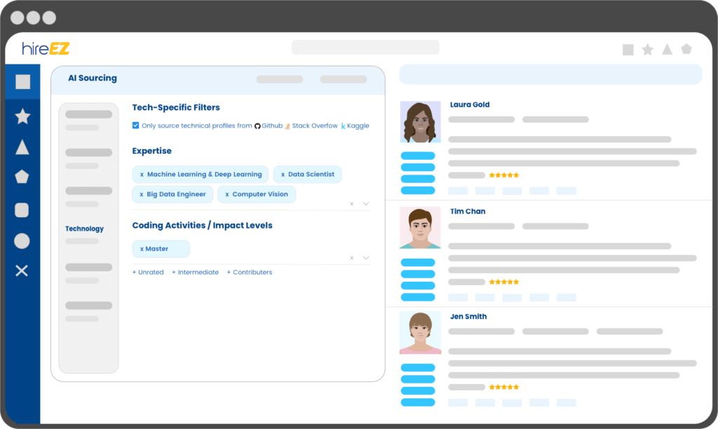 hireEZ sourcing candidates