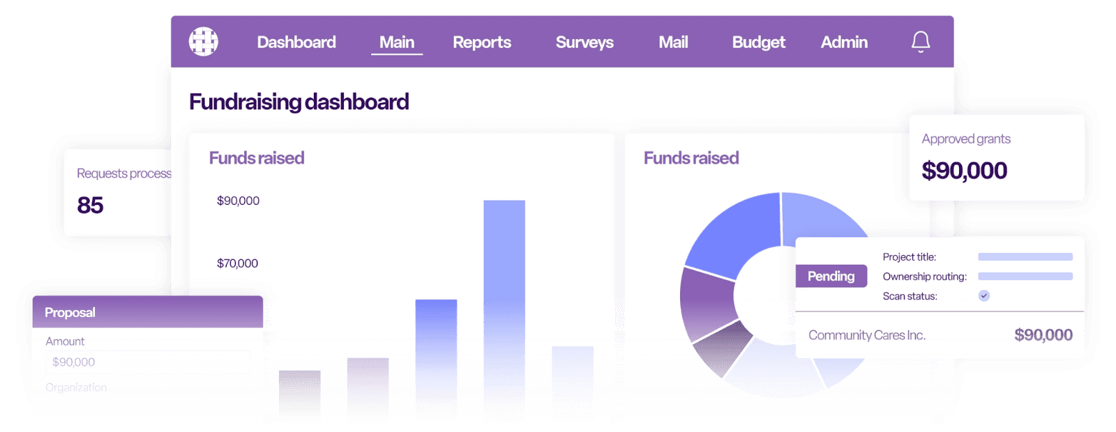 Interface of Bonterra's CRM for nonprofits