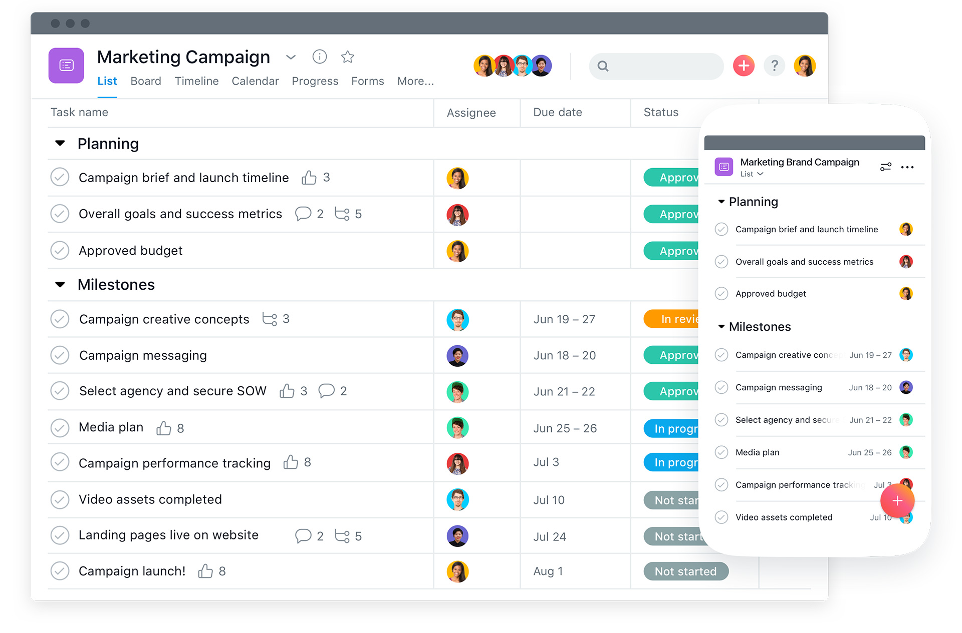 Asana is a project management app