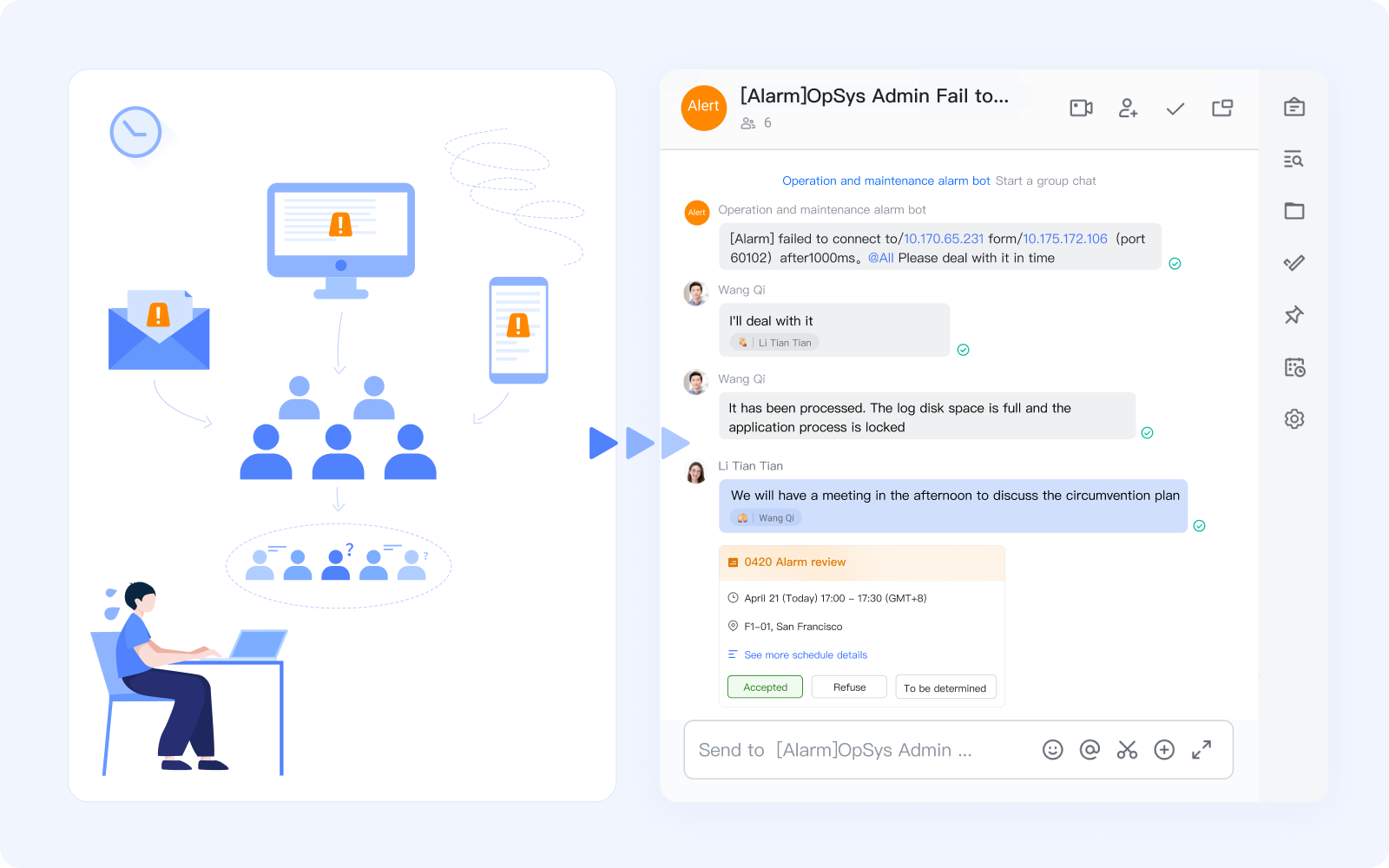 Instant notification for preparation and time reminder