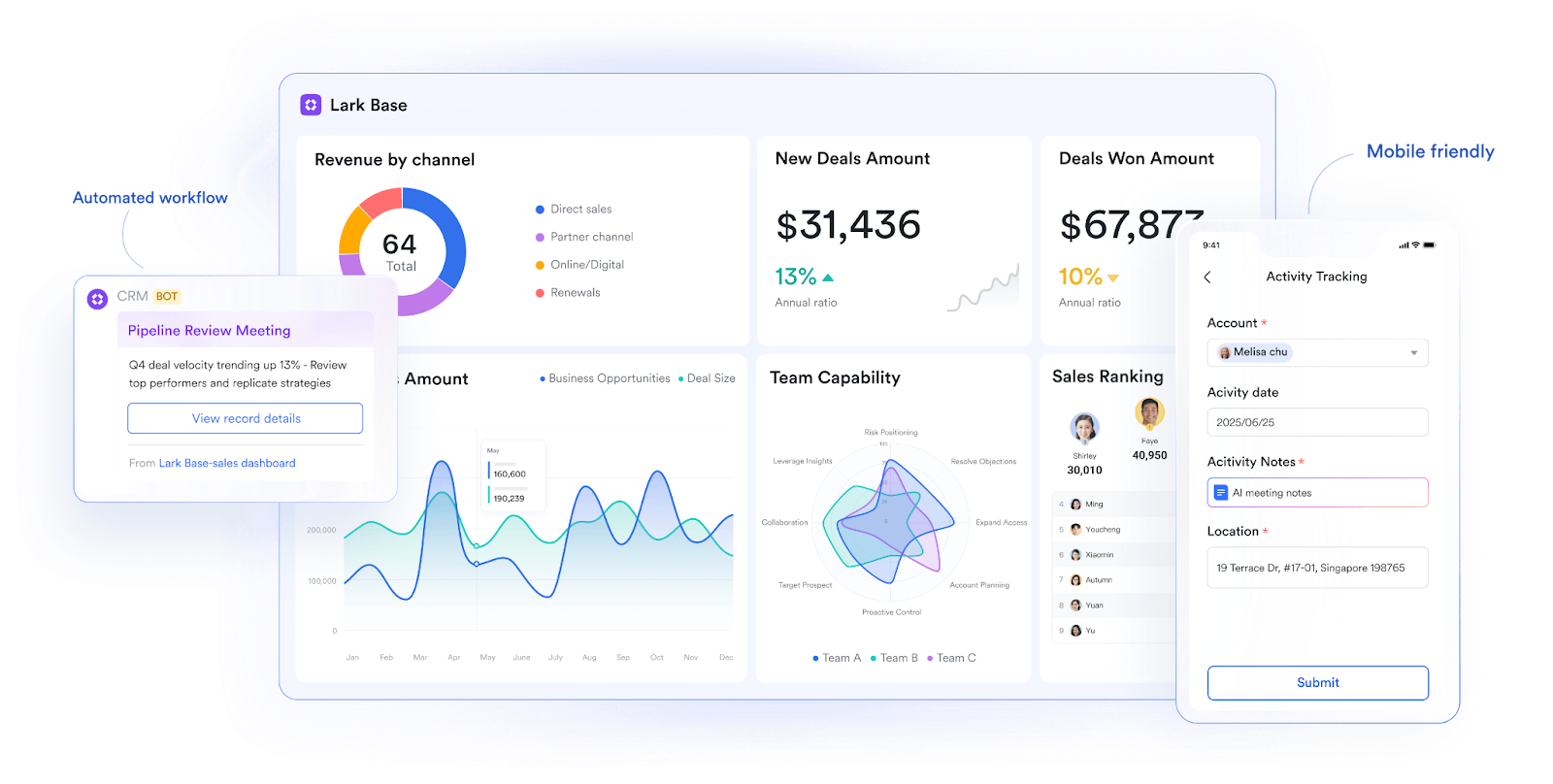 Lark Base organize bids and contracts