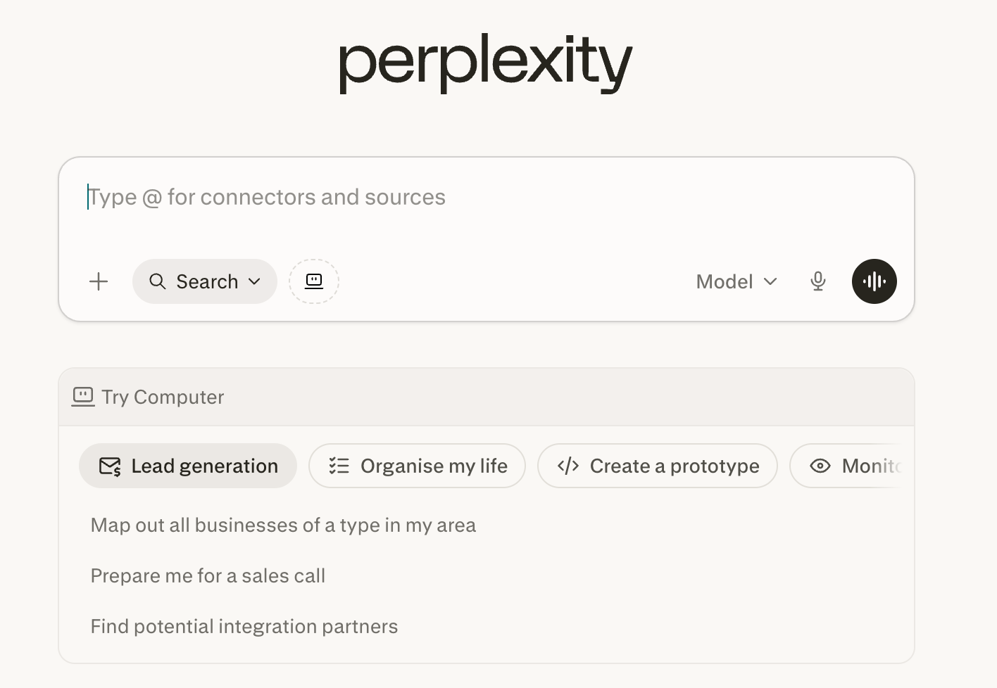 Create new project in perplexity