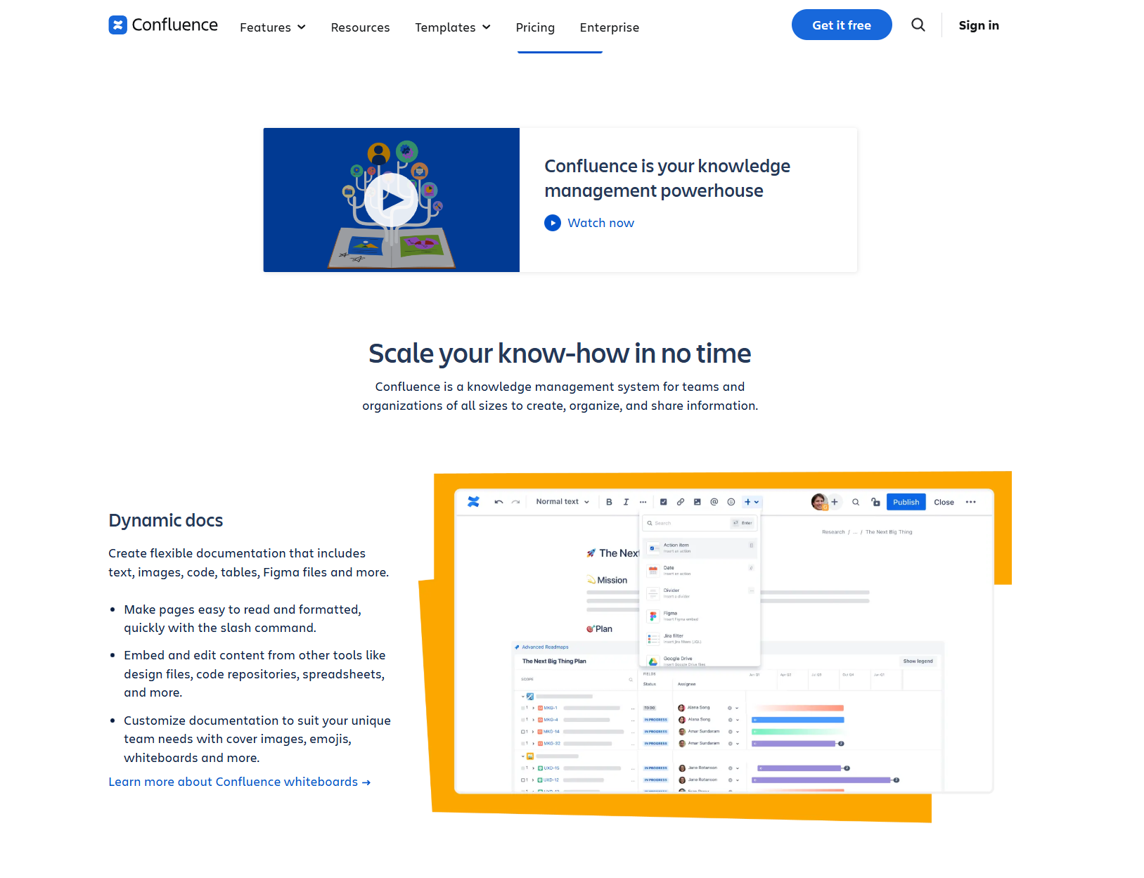 Documentation and knowledge management Confluence