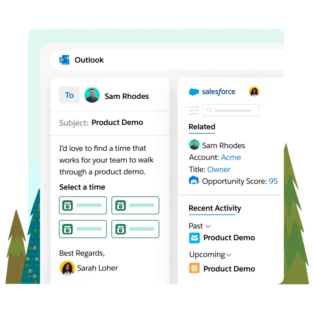 Sales force automation software in outlook