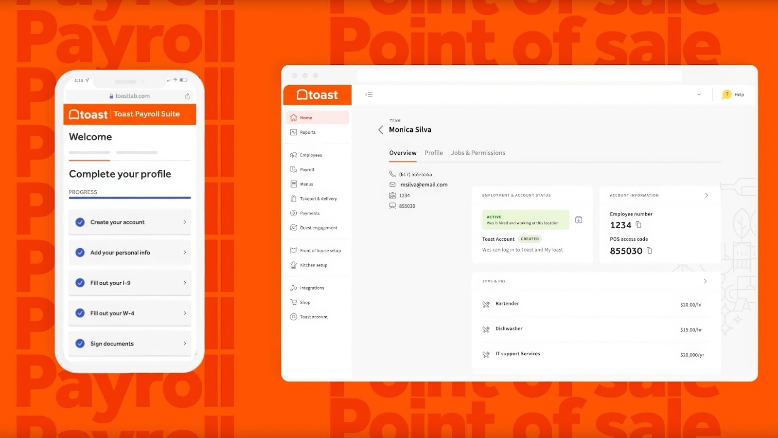 Toast's employee payroll and management platform