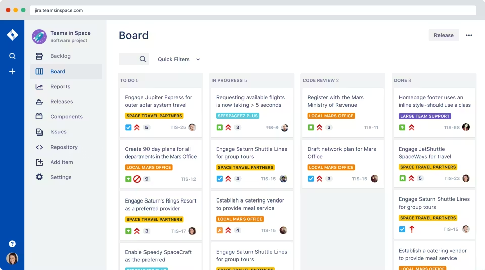 Jira Gantt chart and mobile task list