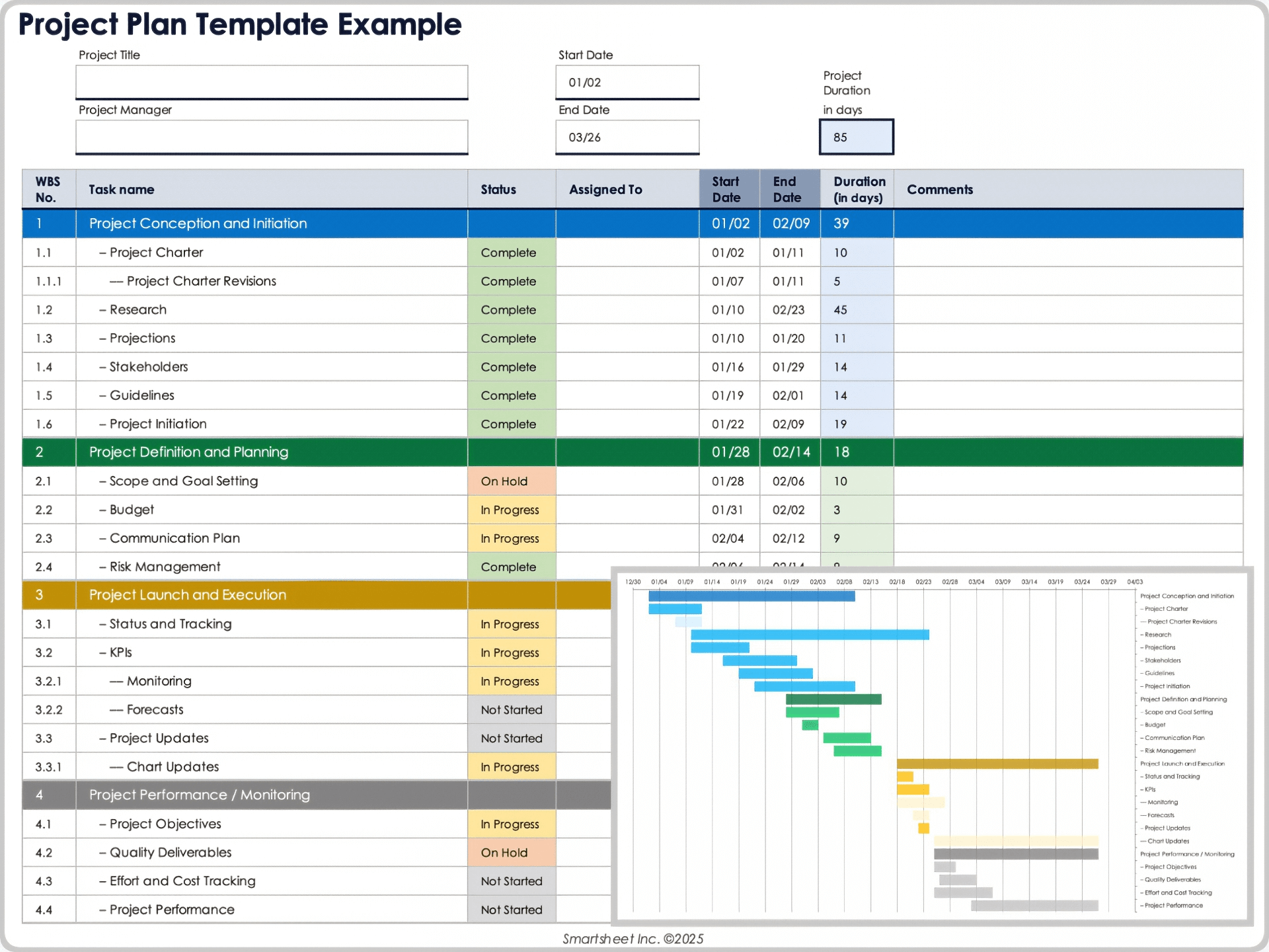 Smartsheet for project management