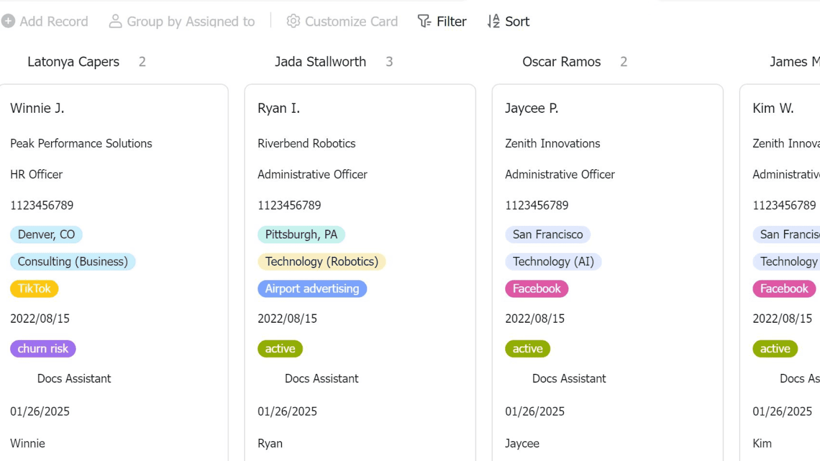 Lark lead management template