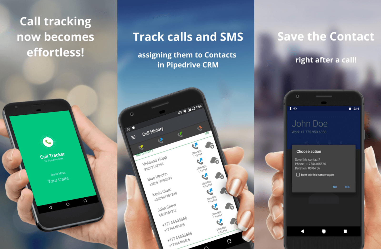 A promotional advert for using Pipedrive's mobile CRM app