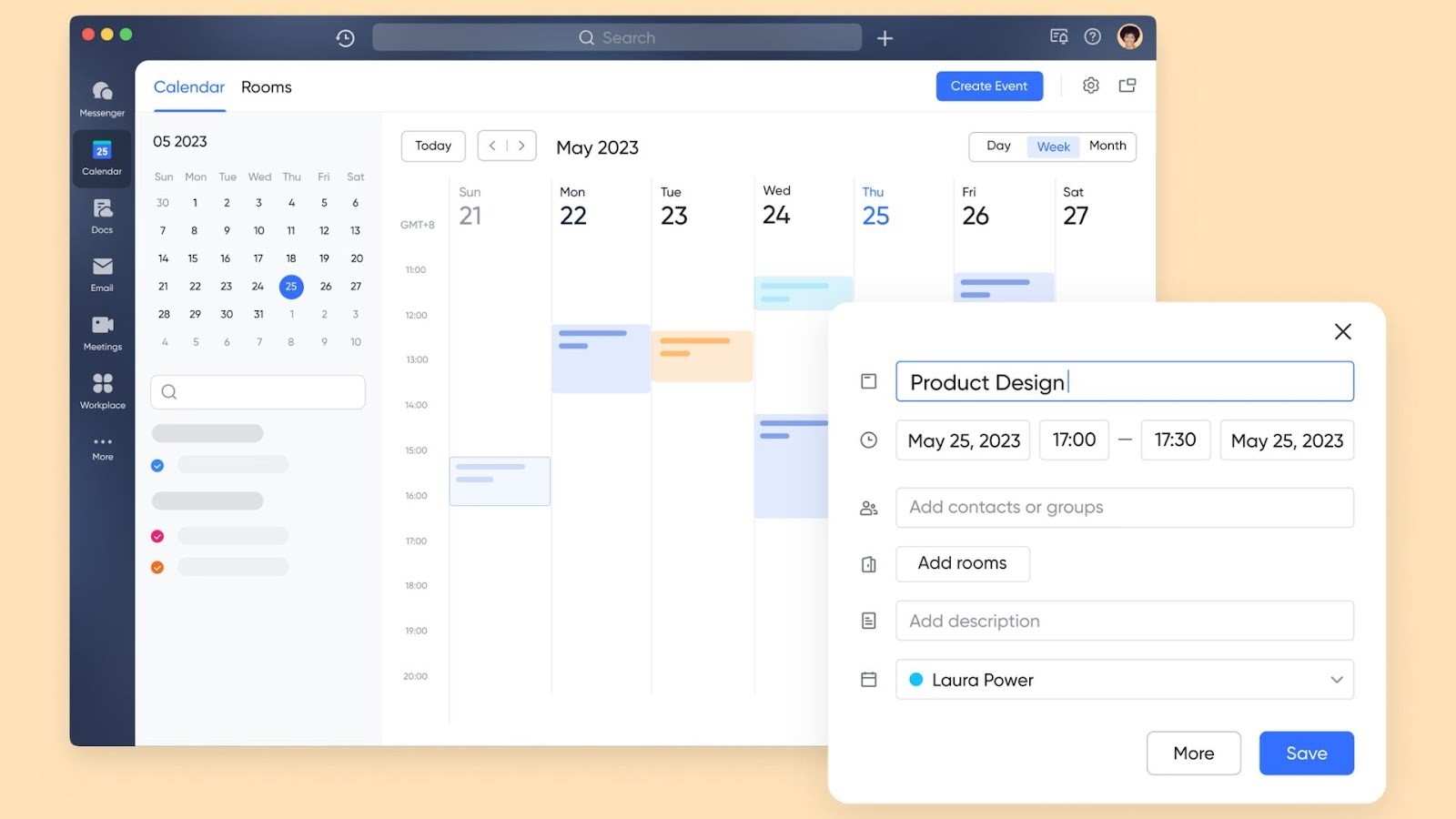 Lark's Calendar's synchronized team scheduling interface