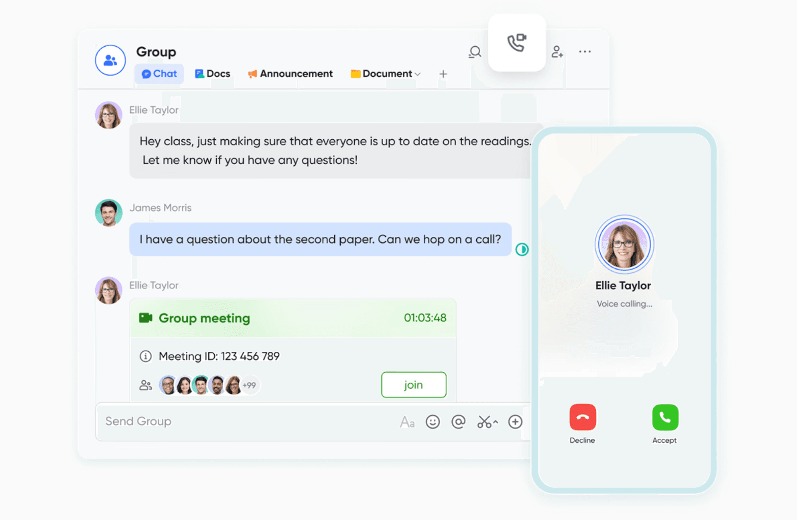 Instant messaging in Lark Meetings