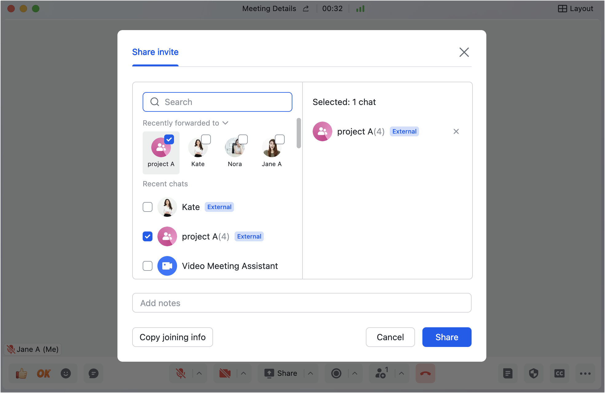 Invite people to join during a meeting