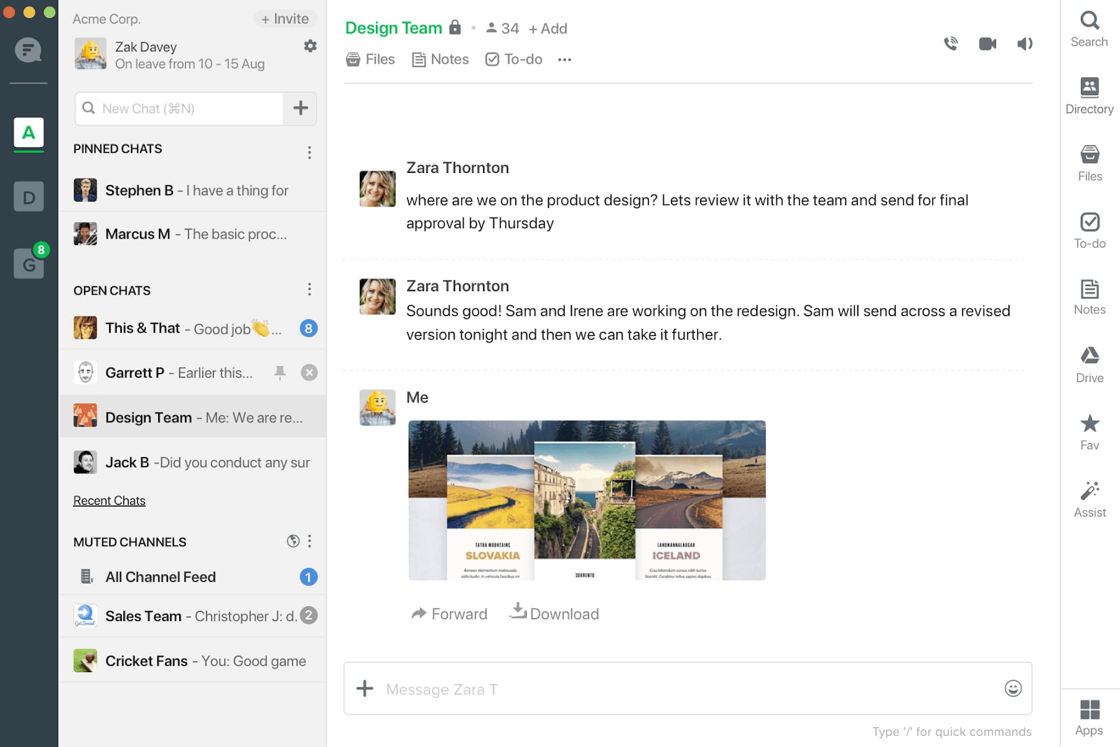 Flock app interface
