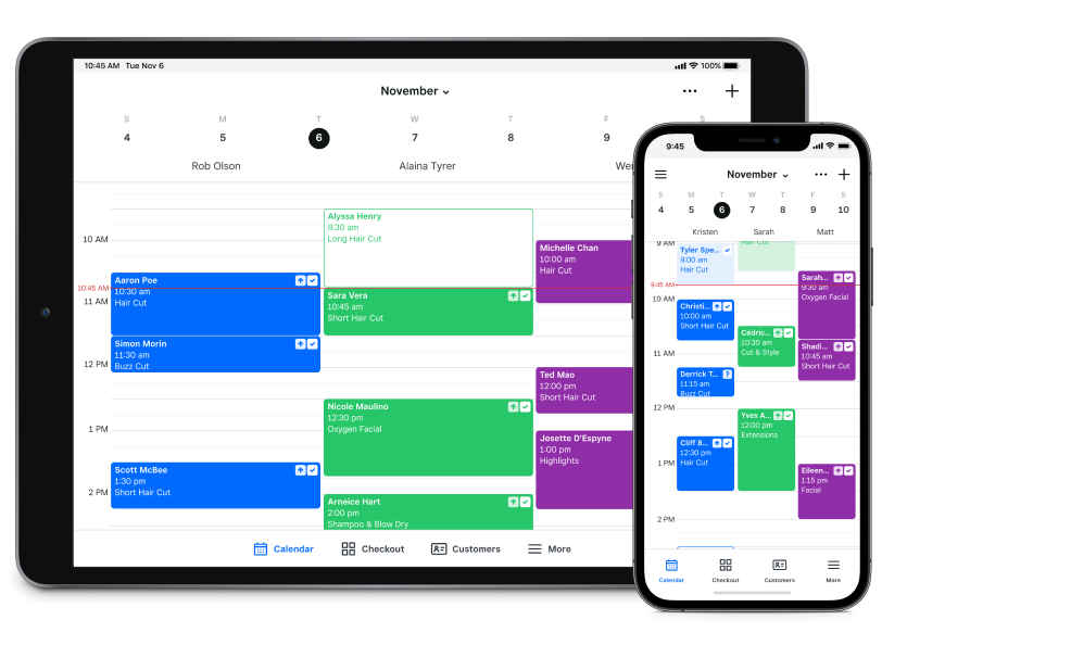 Calendar dashboard-Square Appointments
