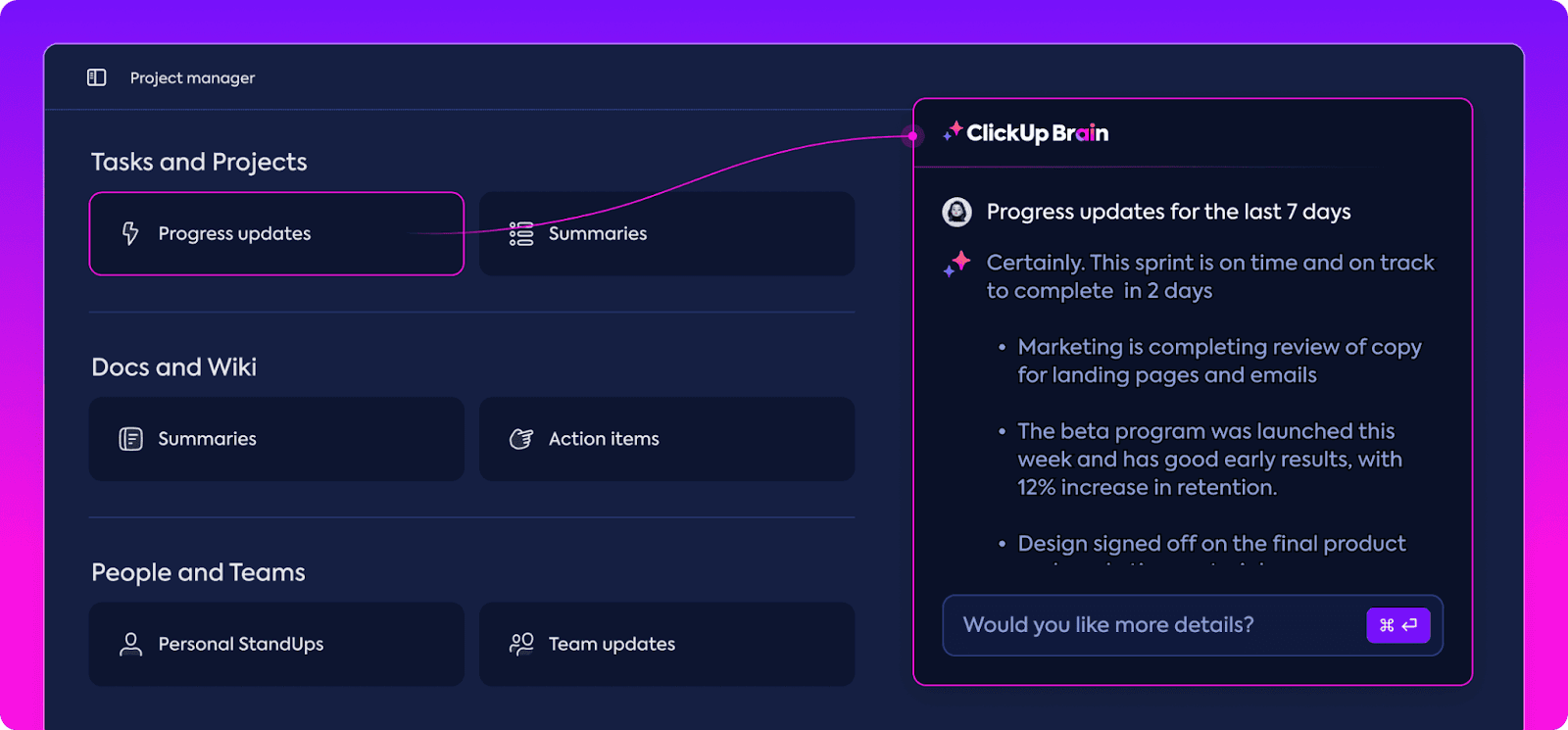 Task management and team collaboration in Clickup