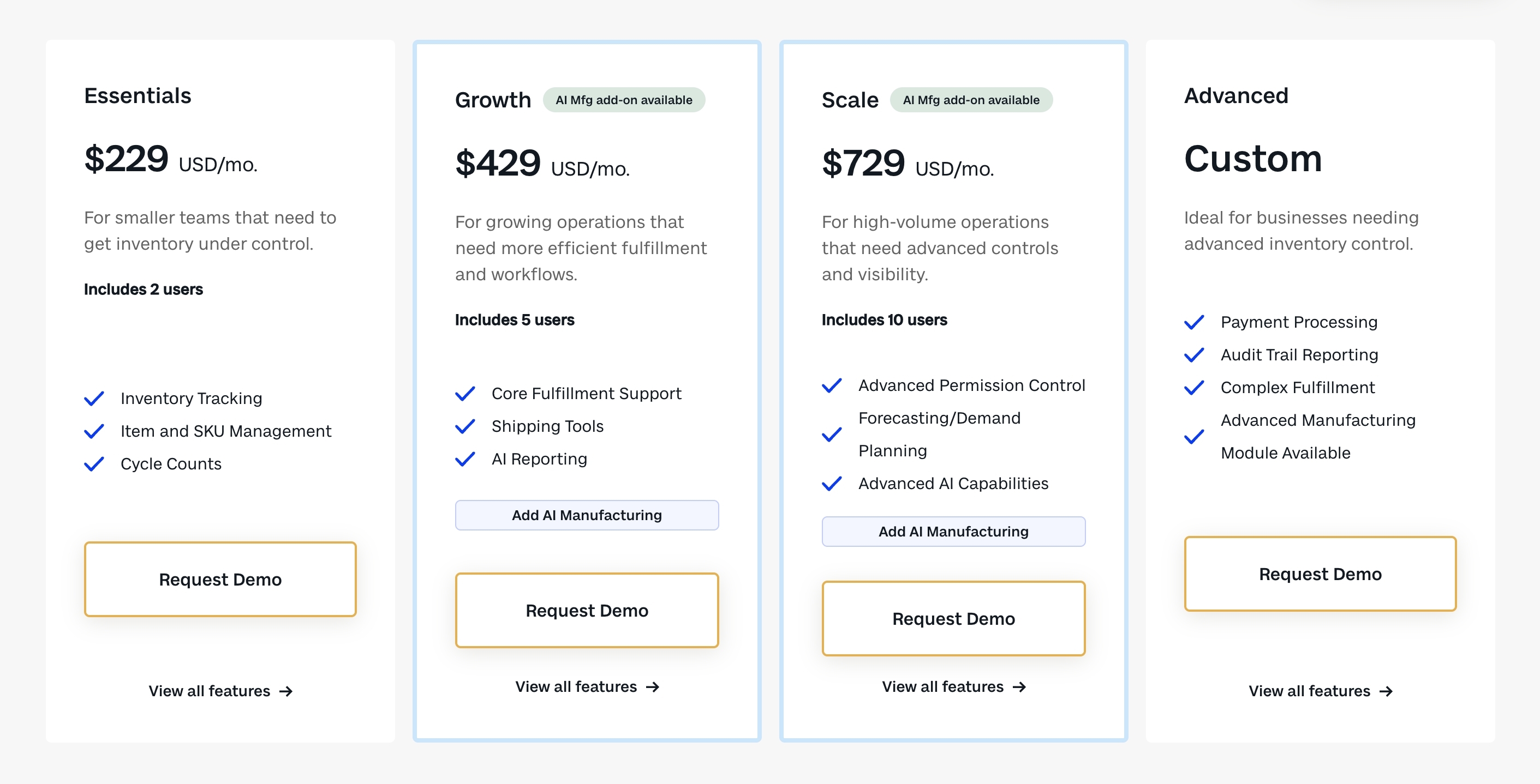 Fishbowl Inventory pricing