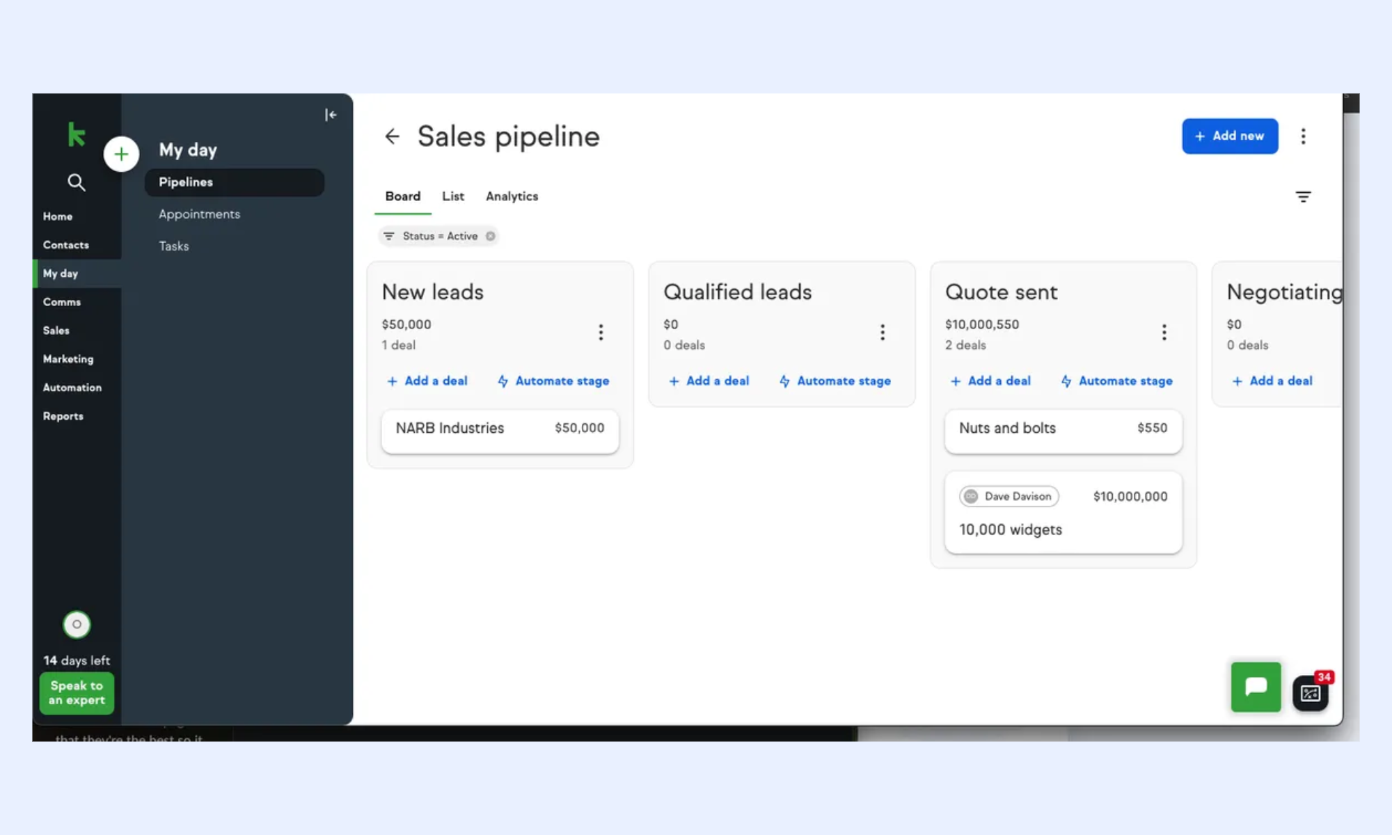 Keap: CRM tool for small business automation and marketing