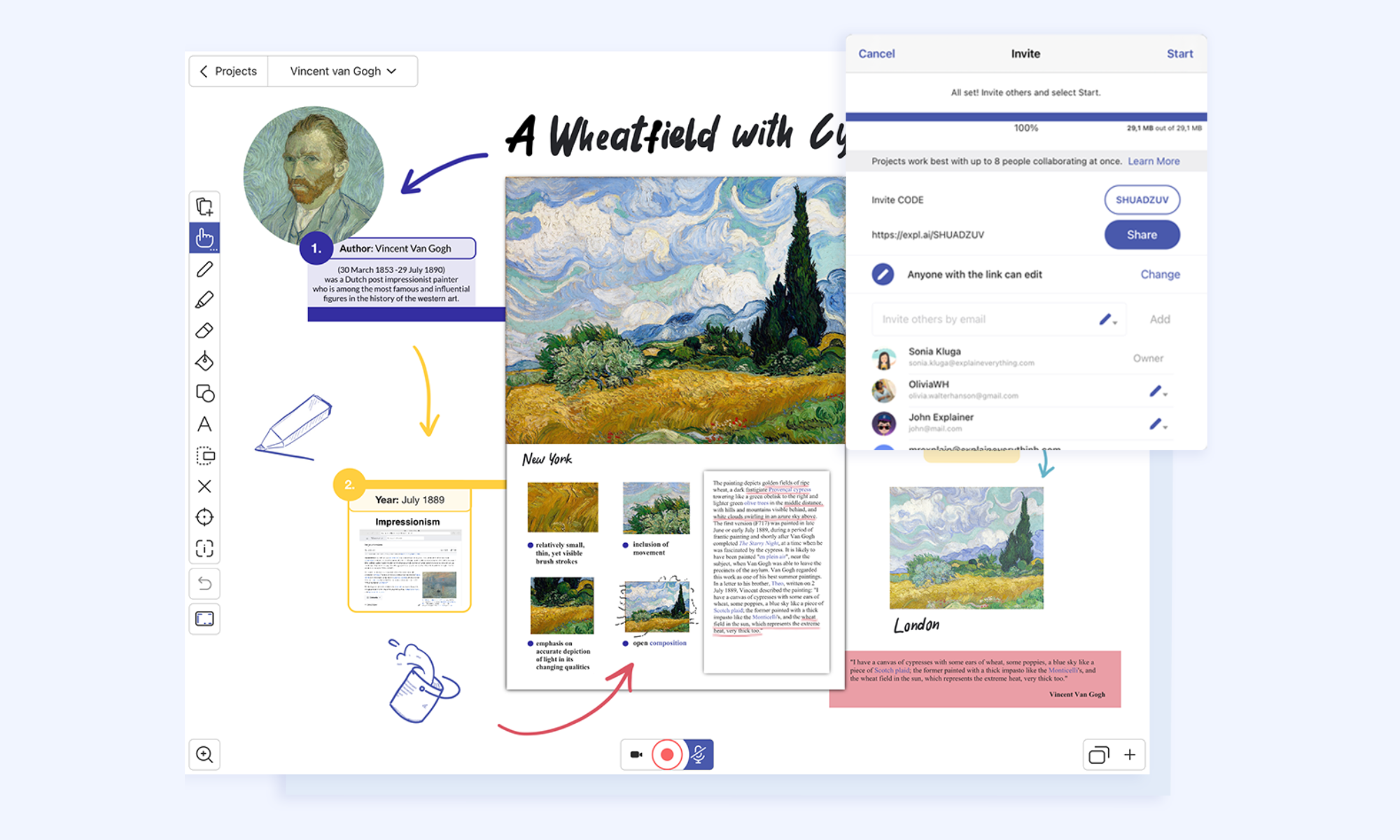 Explain Everything is an interactive whiteboard with presentation tools
