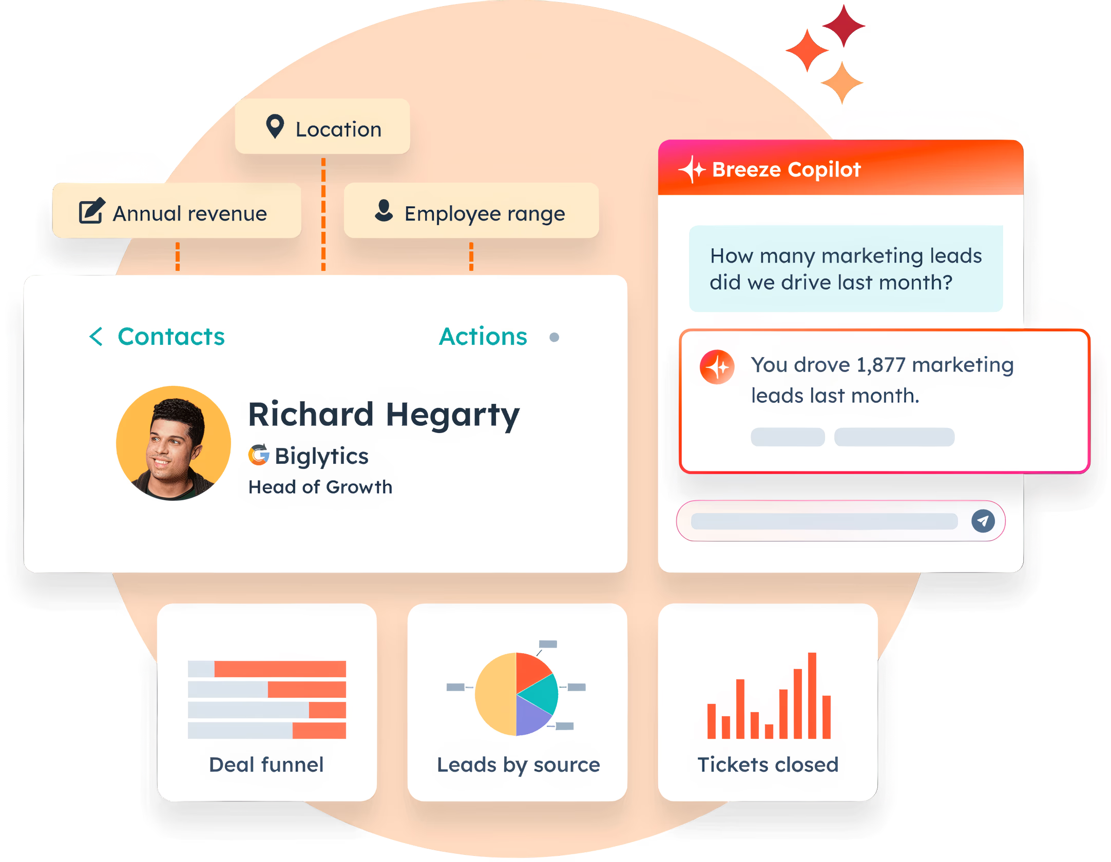 An image showing the Zoho CRM alternative, HubSpot.