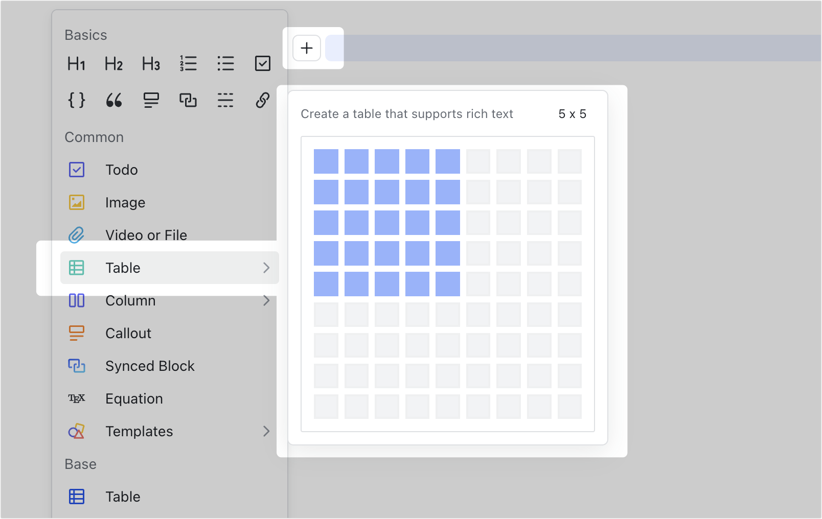 Edit tables in Docs
