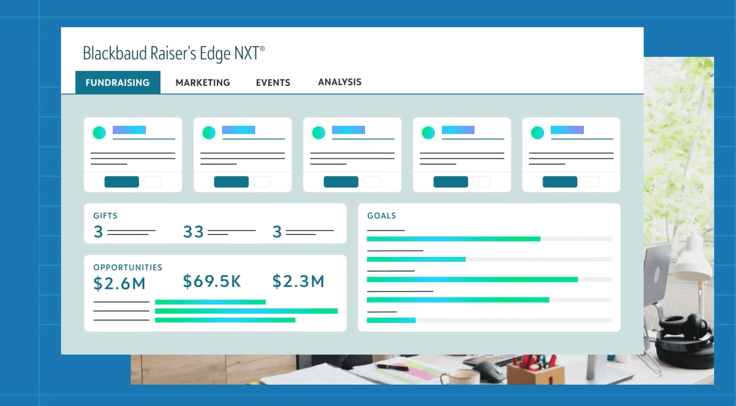 Interface of Blackbaud Raiser’s Edge NXT