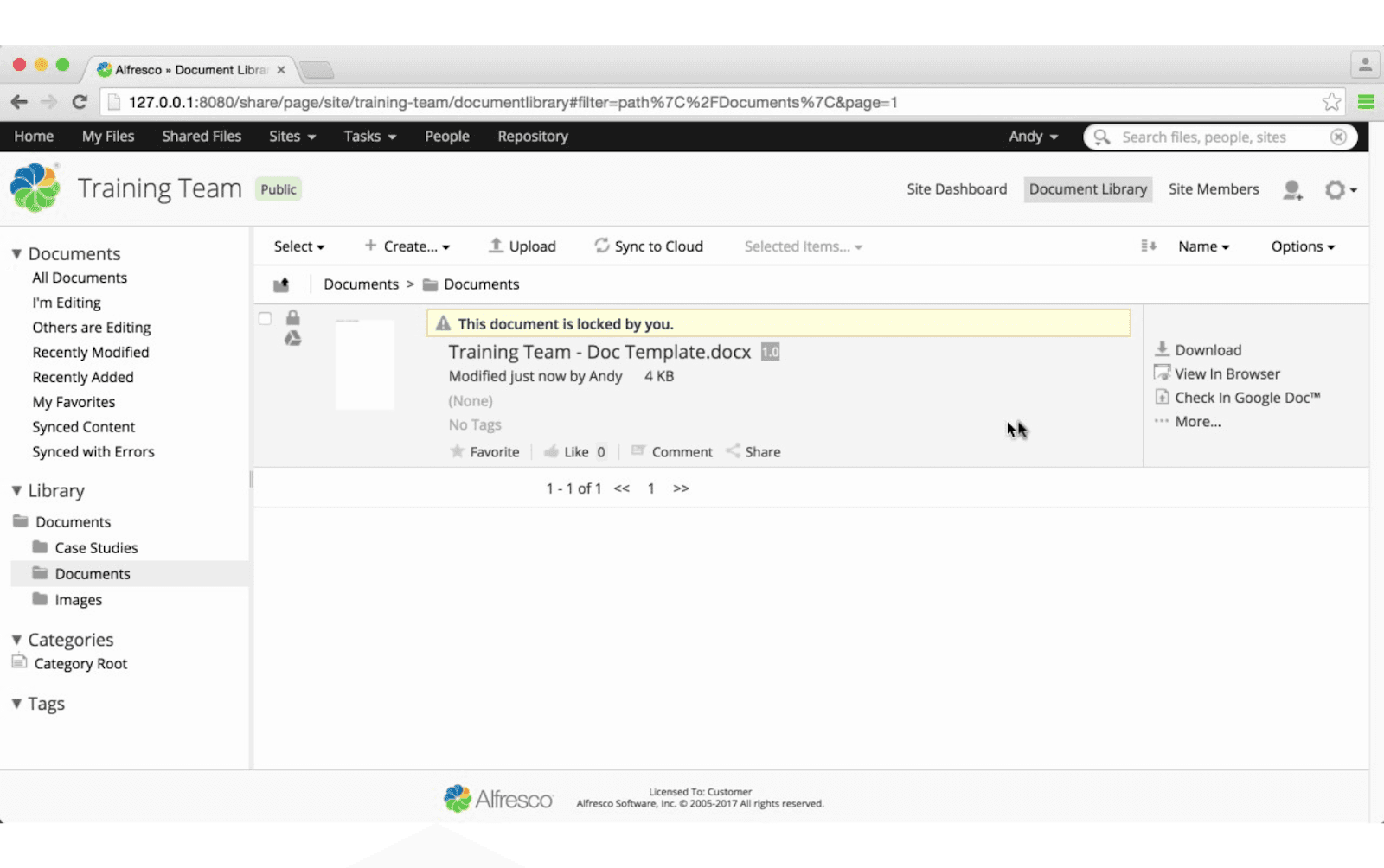 enterprise document management in Alfresco