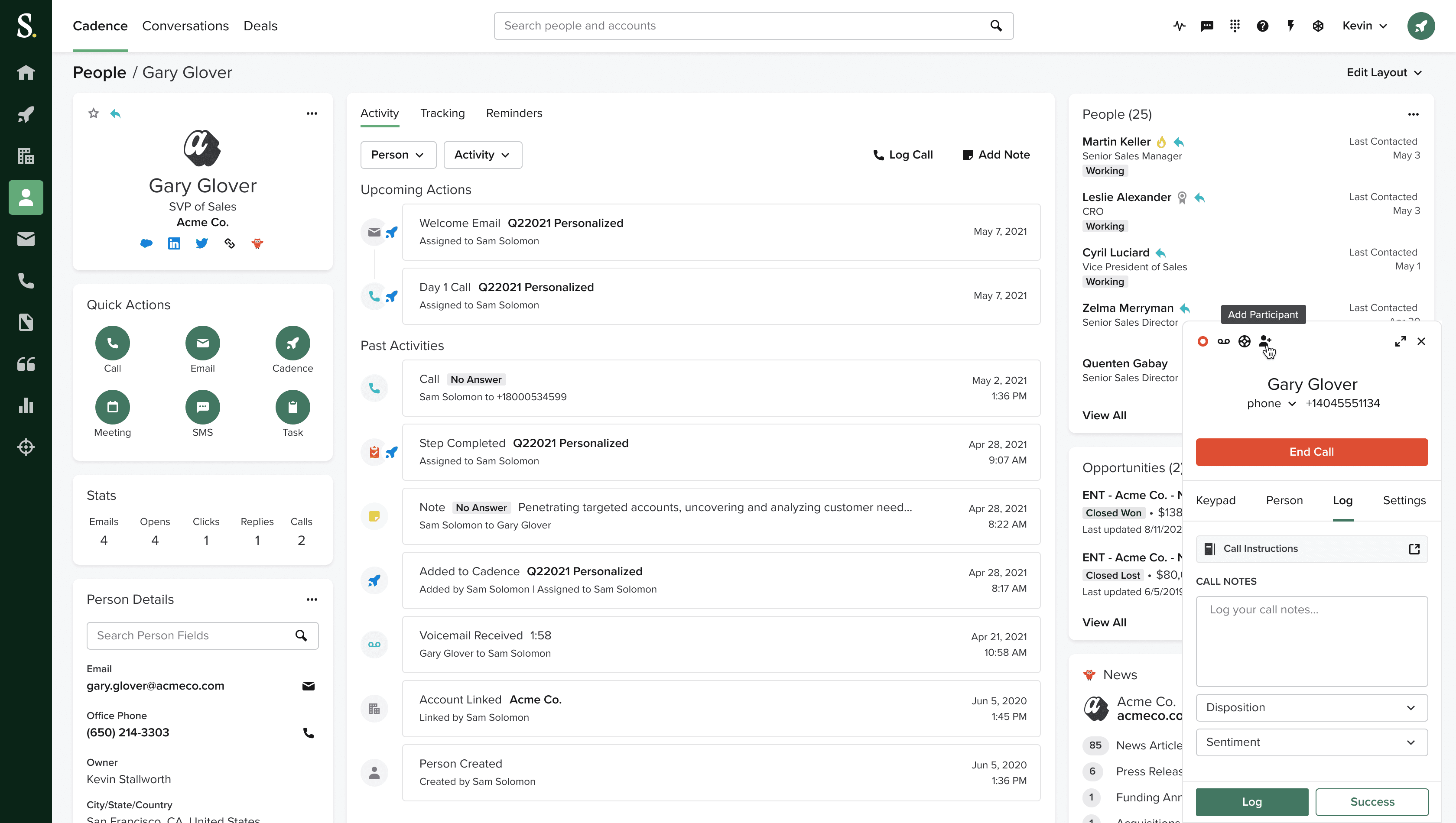 Sales CRM integration in Salesloft