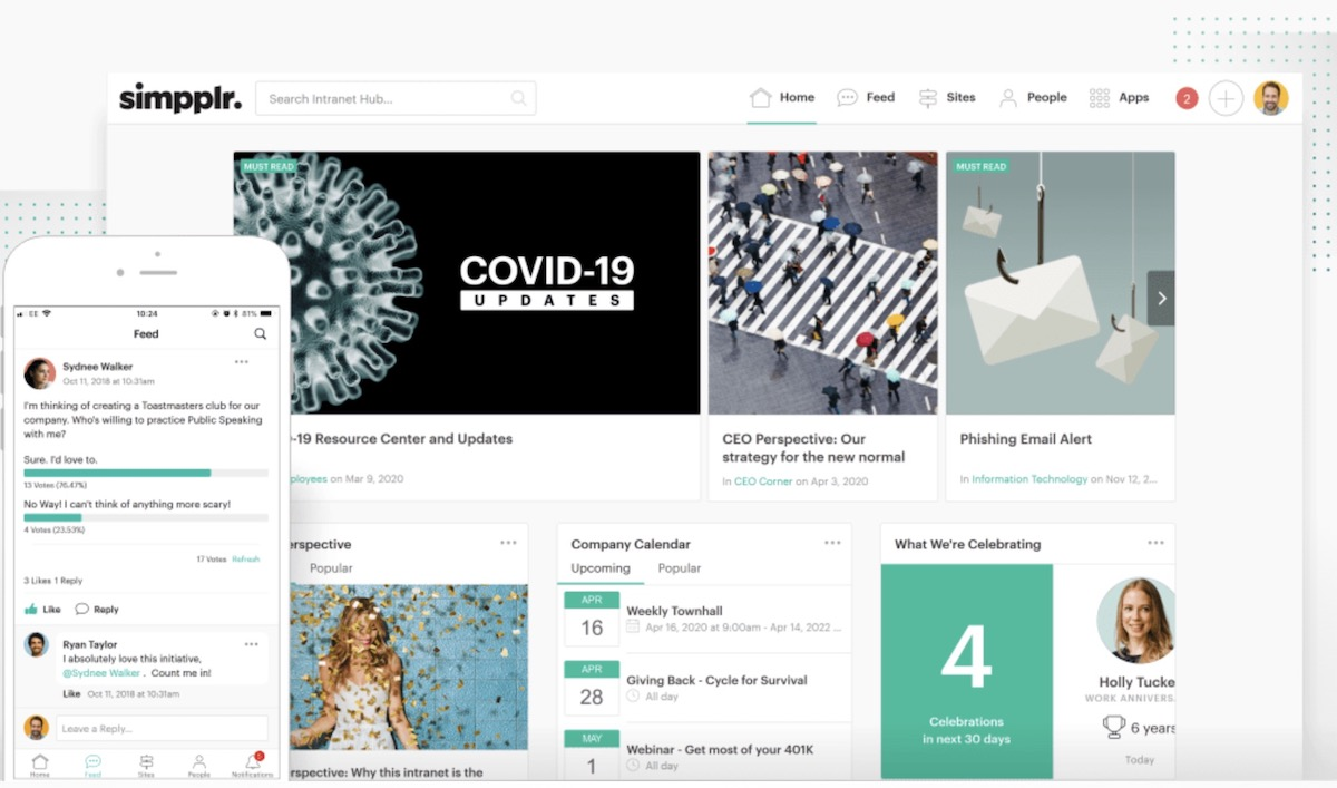 Simpplr AI-powered employee intranet for engagement and knowledge
