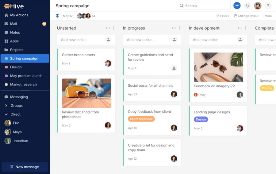 Hive campaign management tools dashboard for cross-channel campaigns