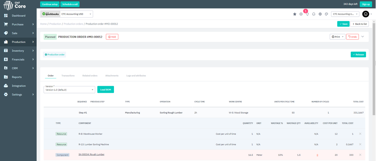 Cin7 inventory dashboard showing stock levels, orders, and fulfillment workflows