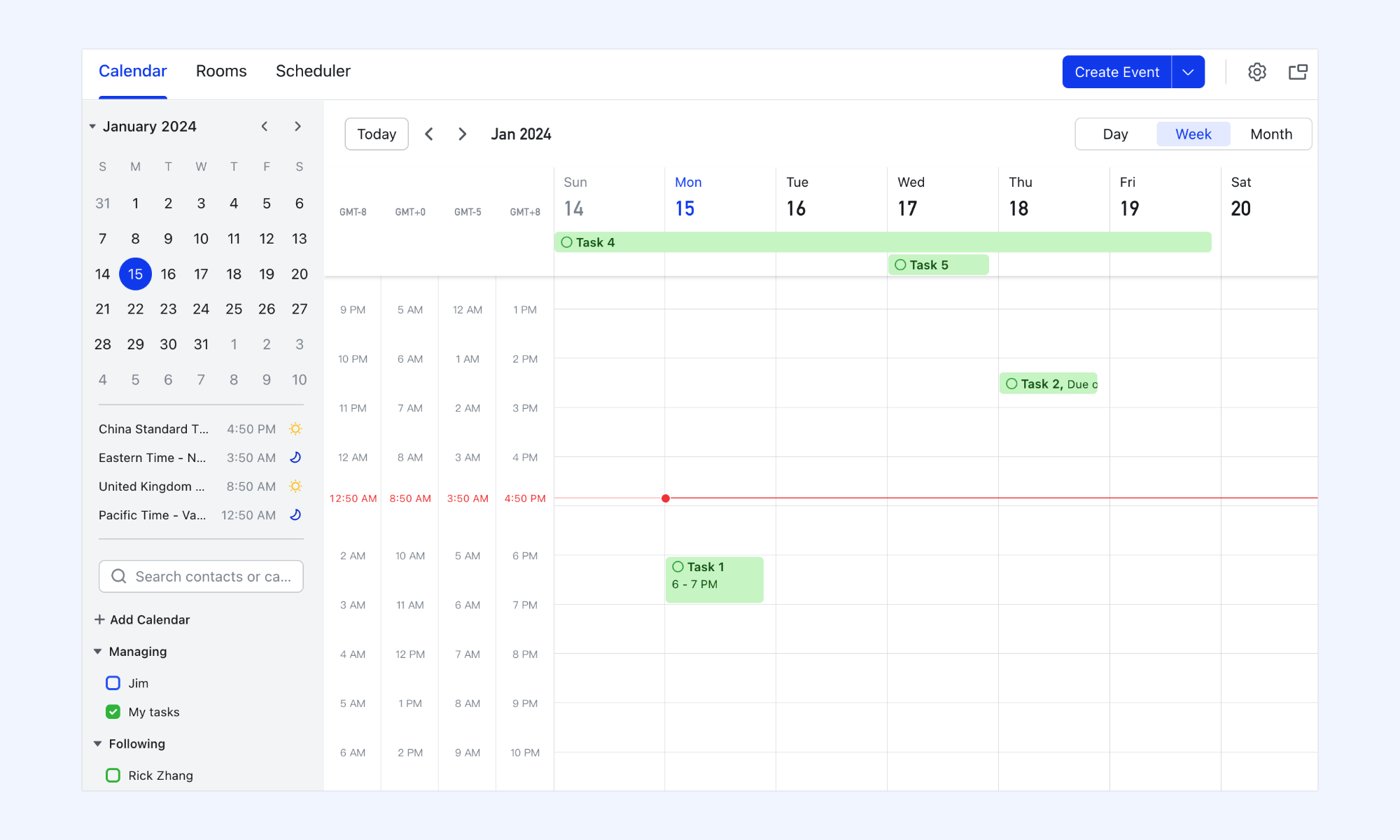 Lark calendar-based task coordination