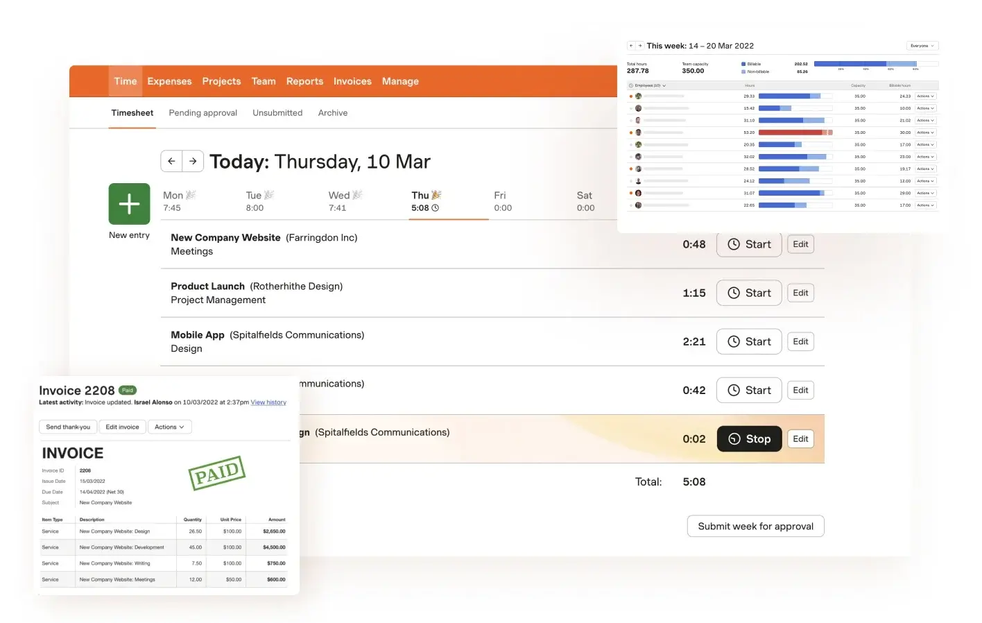 Harvest: Time tracking software with invoicing
