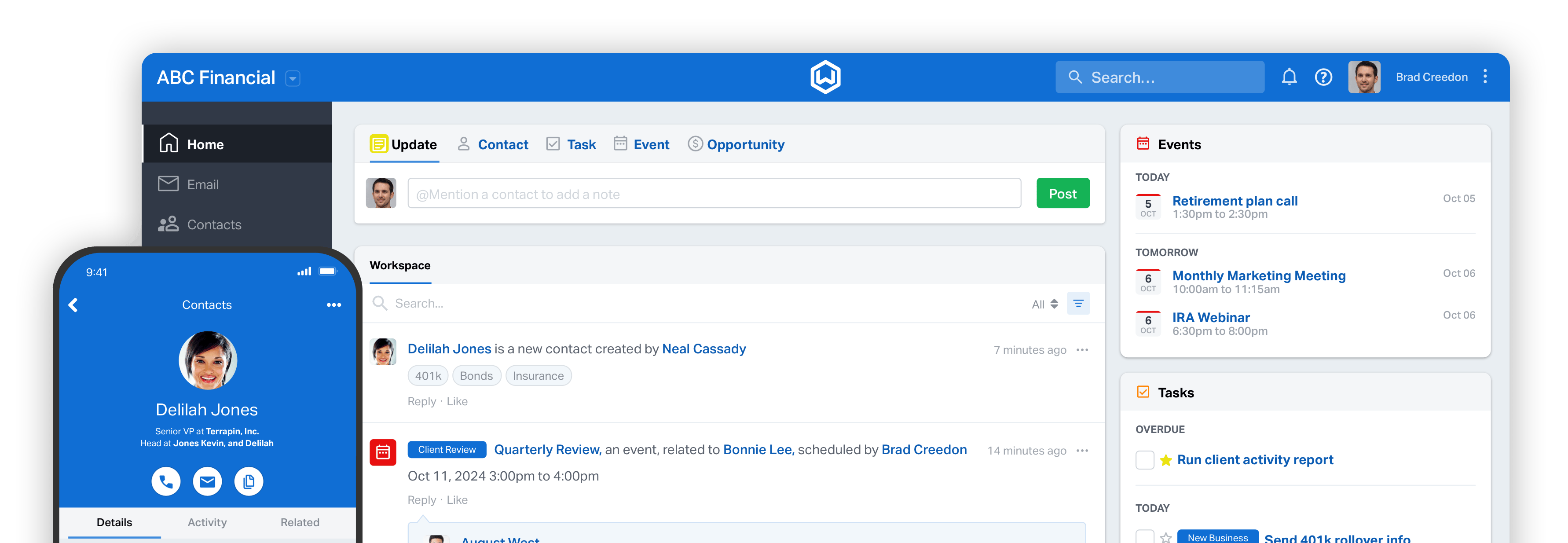 Wealthbox supports financial CRM