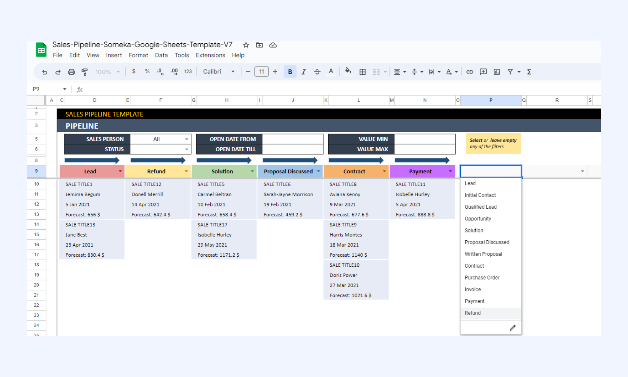 Automated Google Sheets sales pipeline integration tool