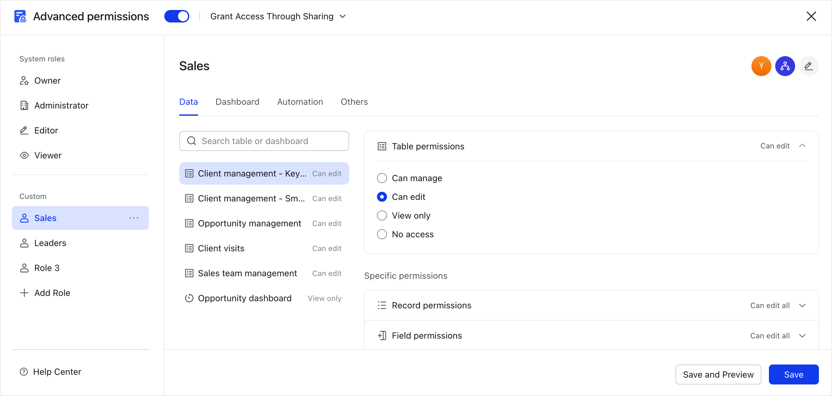 Lark Base advanced permissions