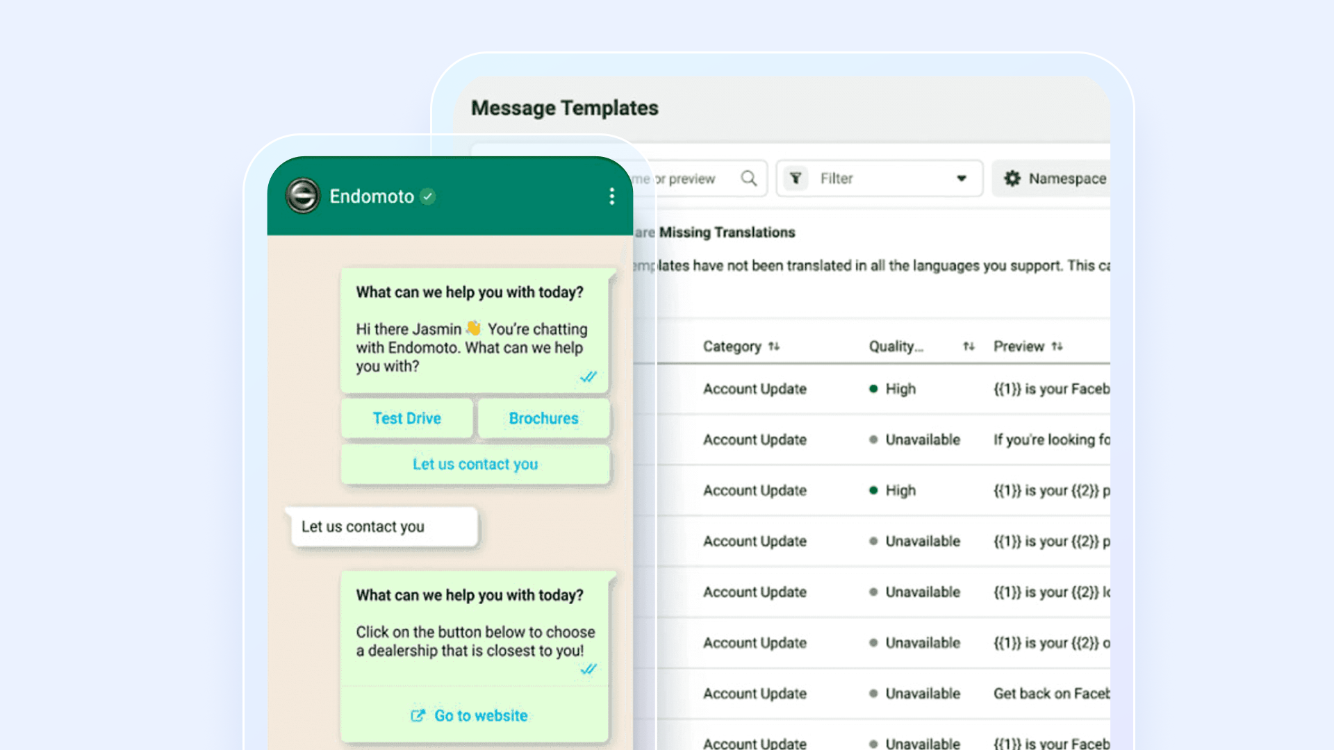An image showing the messaging tool, WhatsApp Business.