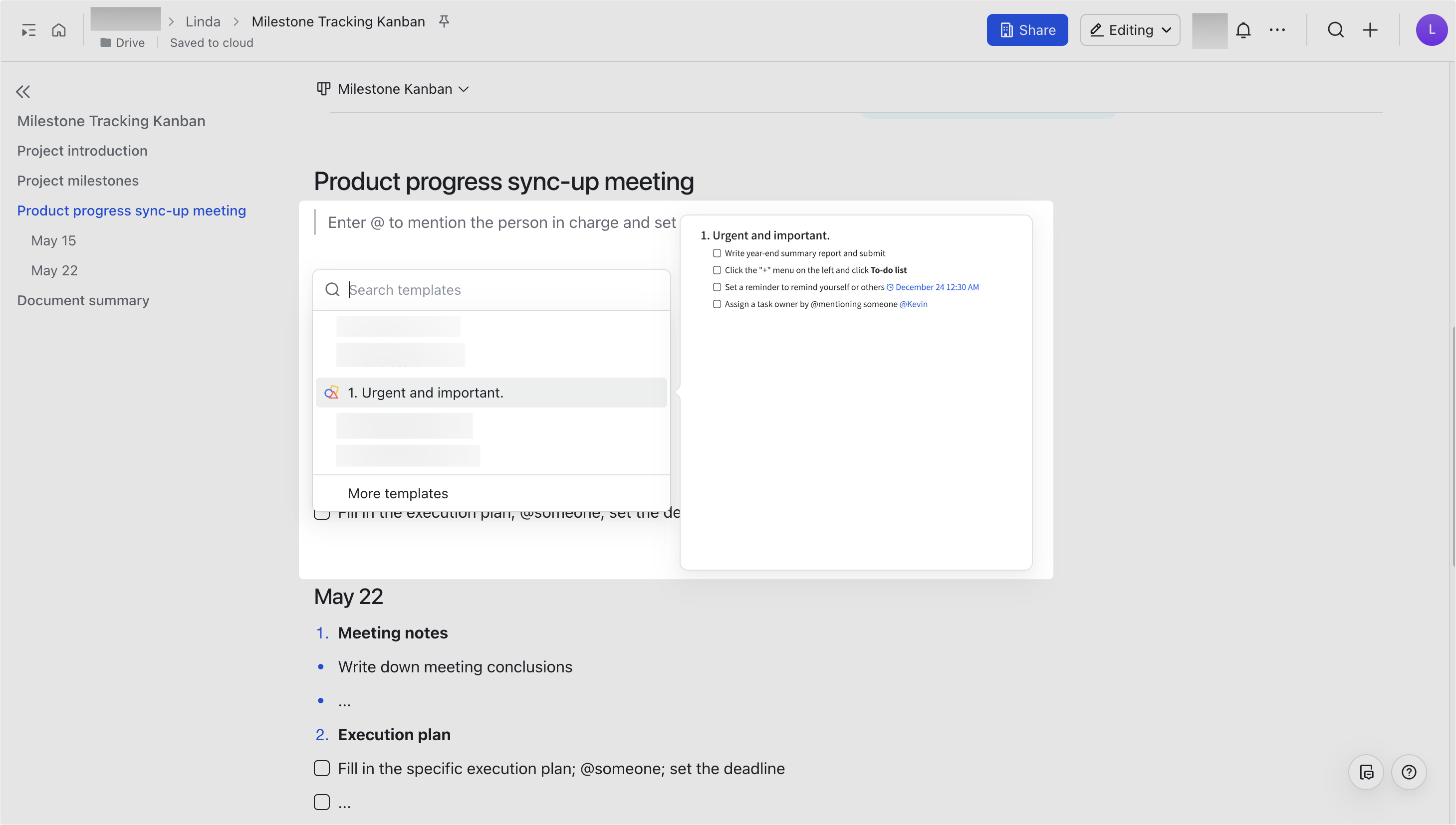 Use block templates in Docs