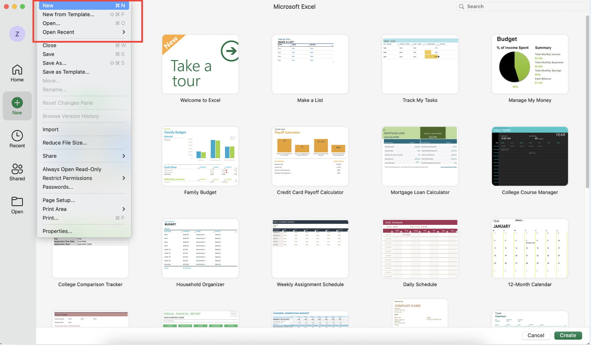 Download and open your chosen template