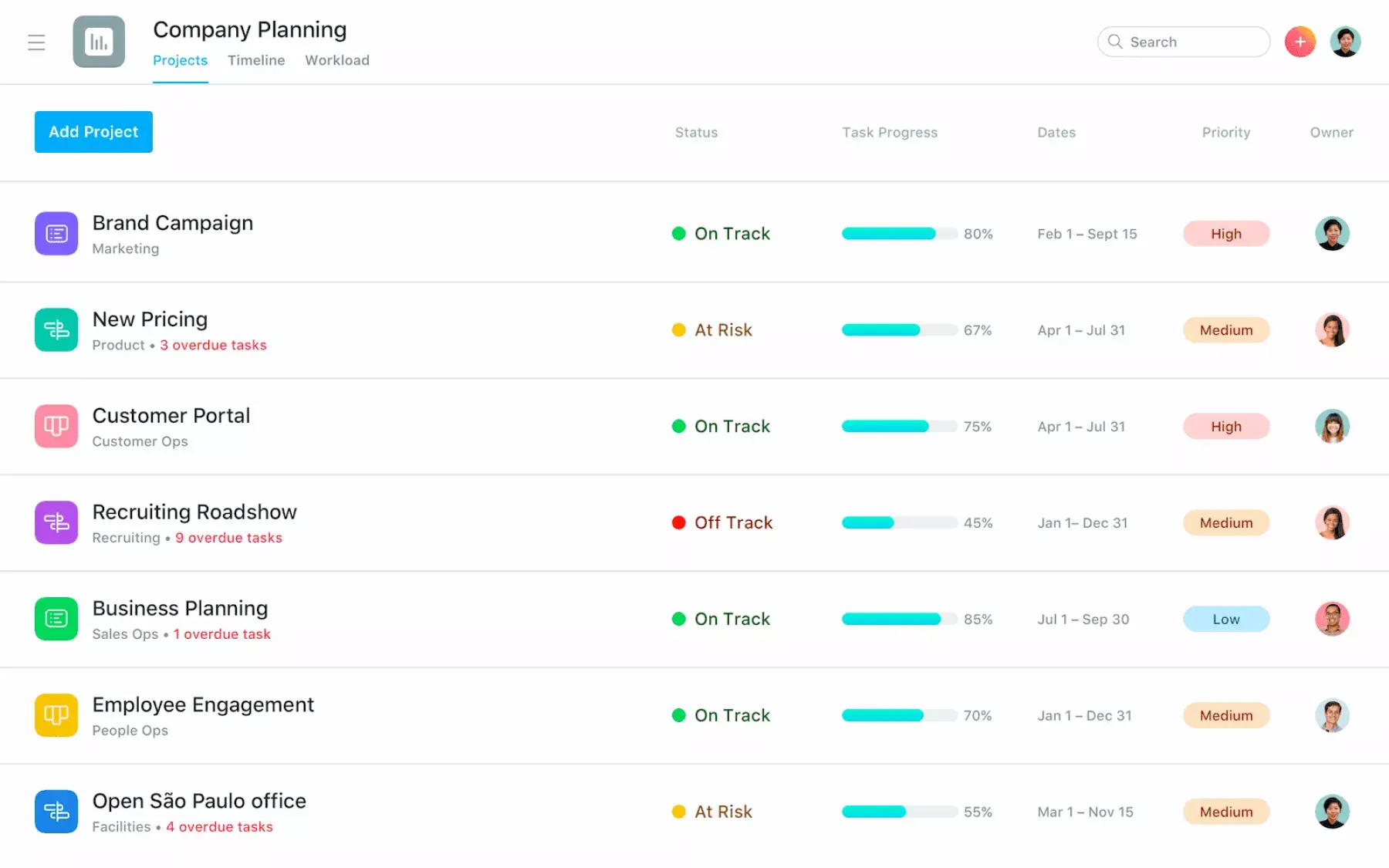 Asana project management