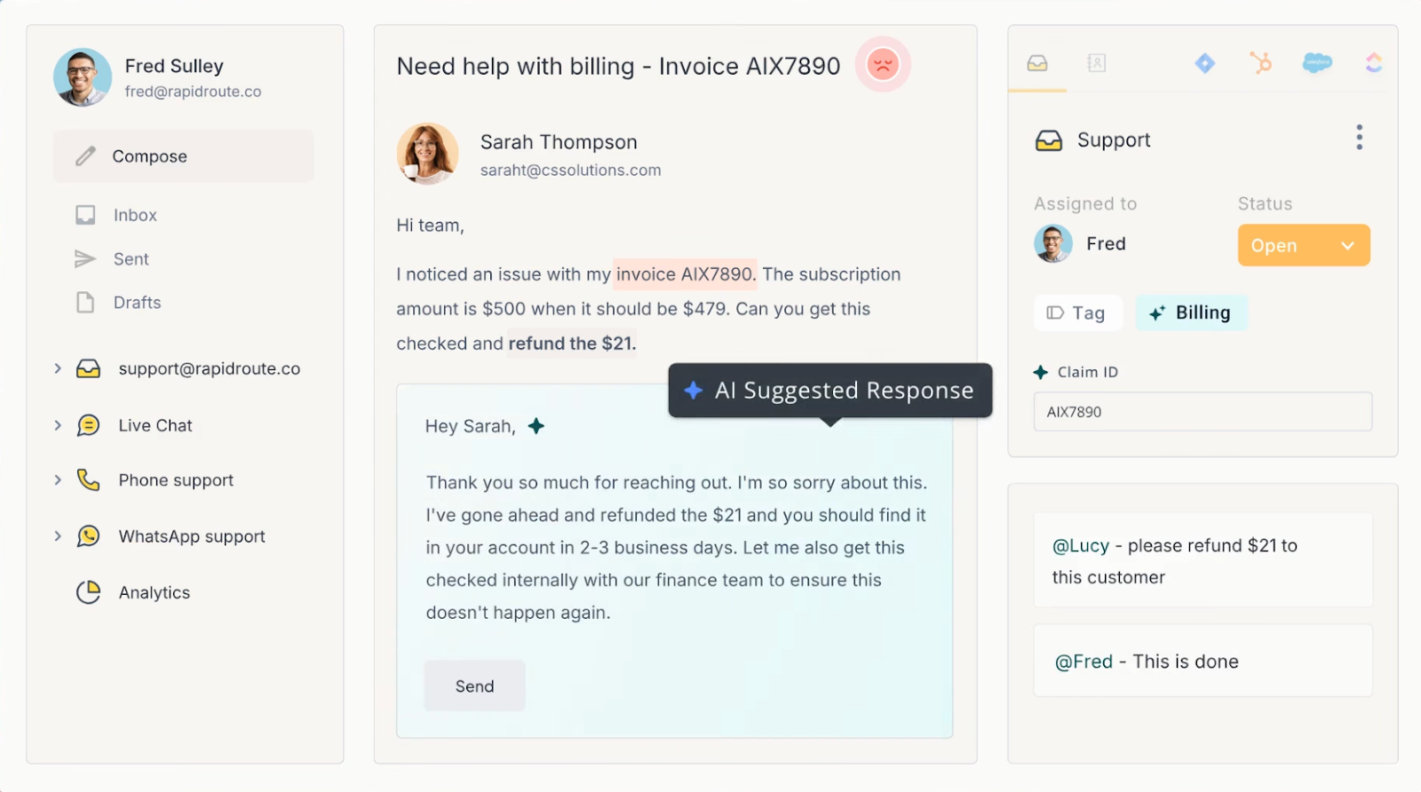 Hiver: AI-powered customer service with omnichannel support, team accountability, and automated workflows
