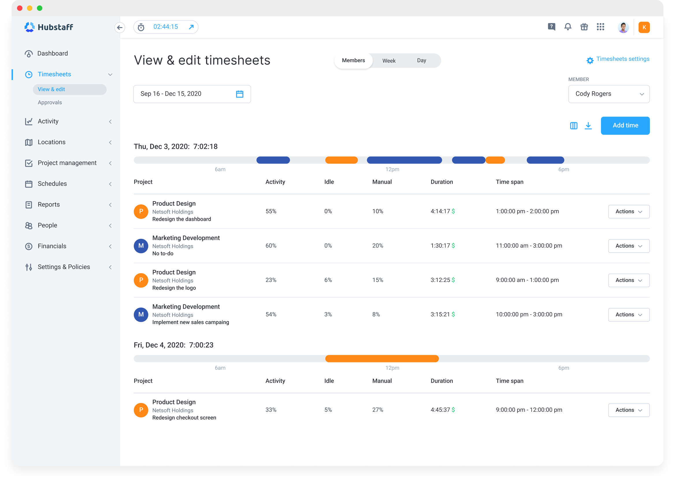 Hubstaff: Time tracking & remote employee monitoring