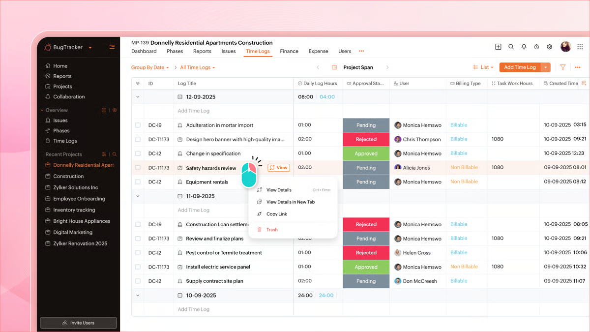 Zoho BugTracker: Best SMB QA defect tracker