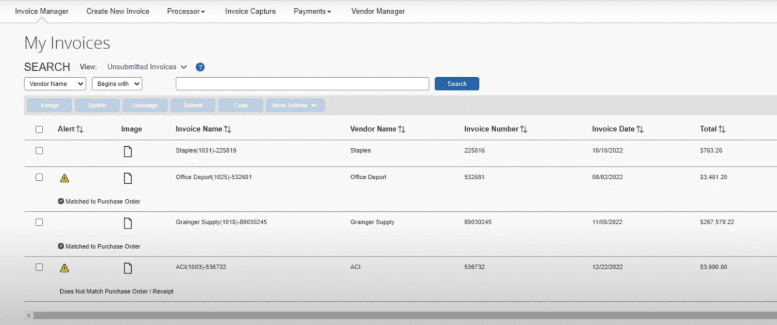The interface of SAP Concur